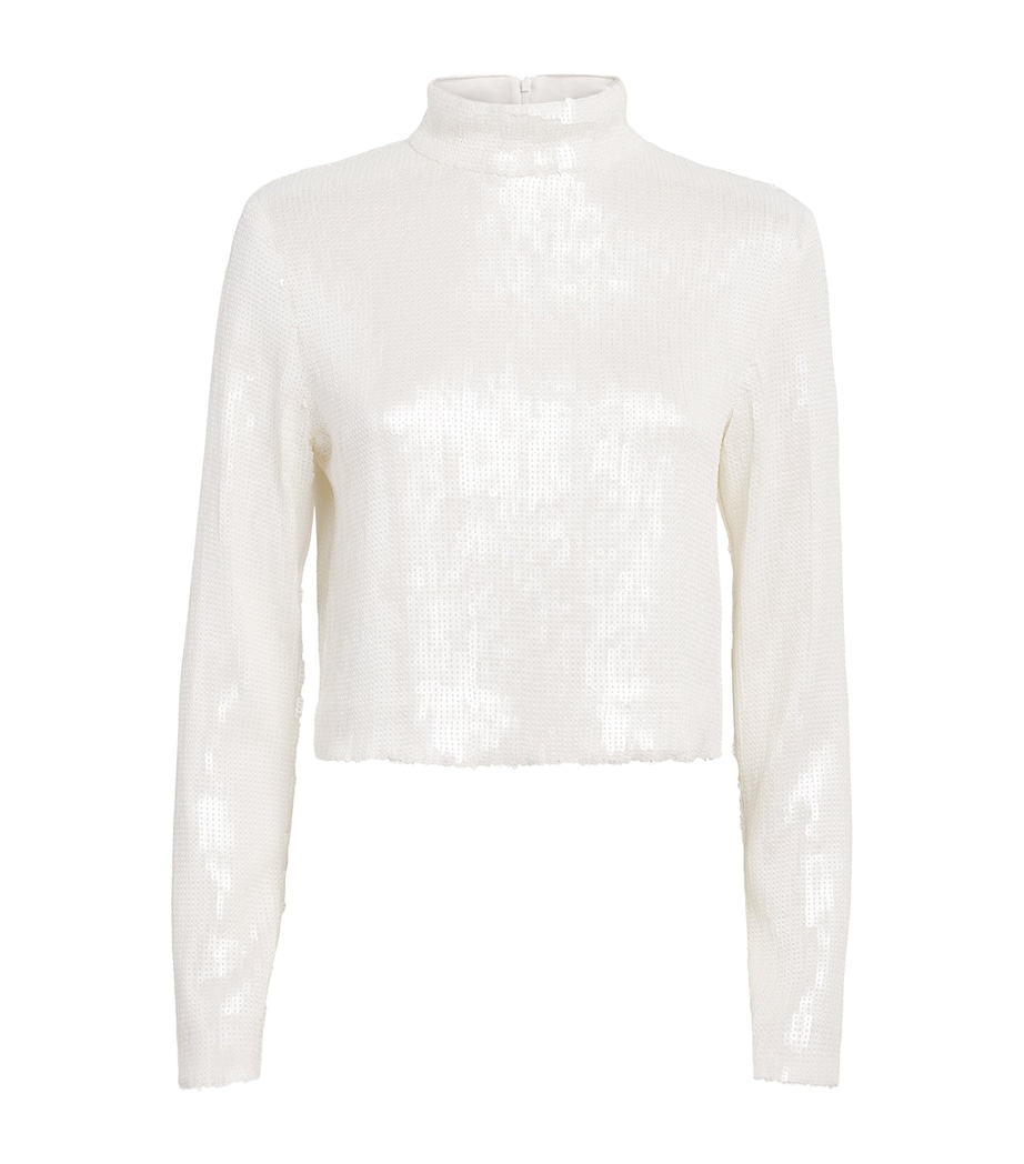 Long-Sleeve Sequin Top CREAM Image 1