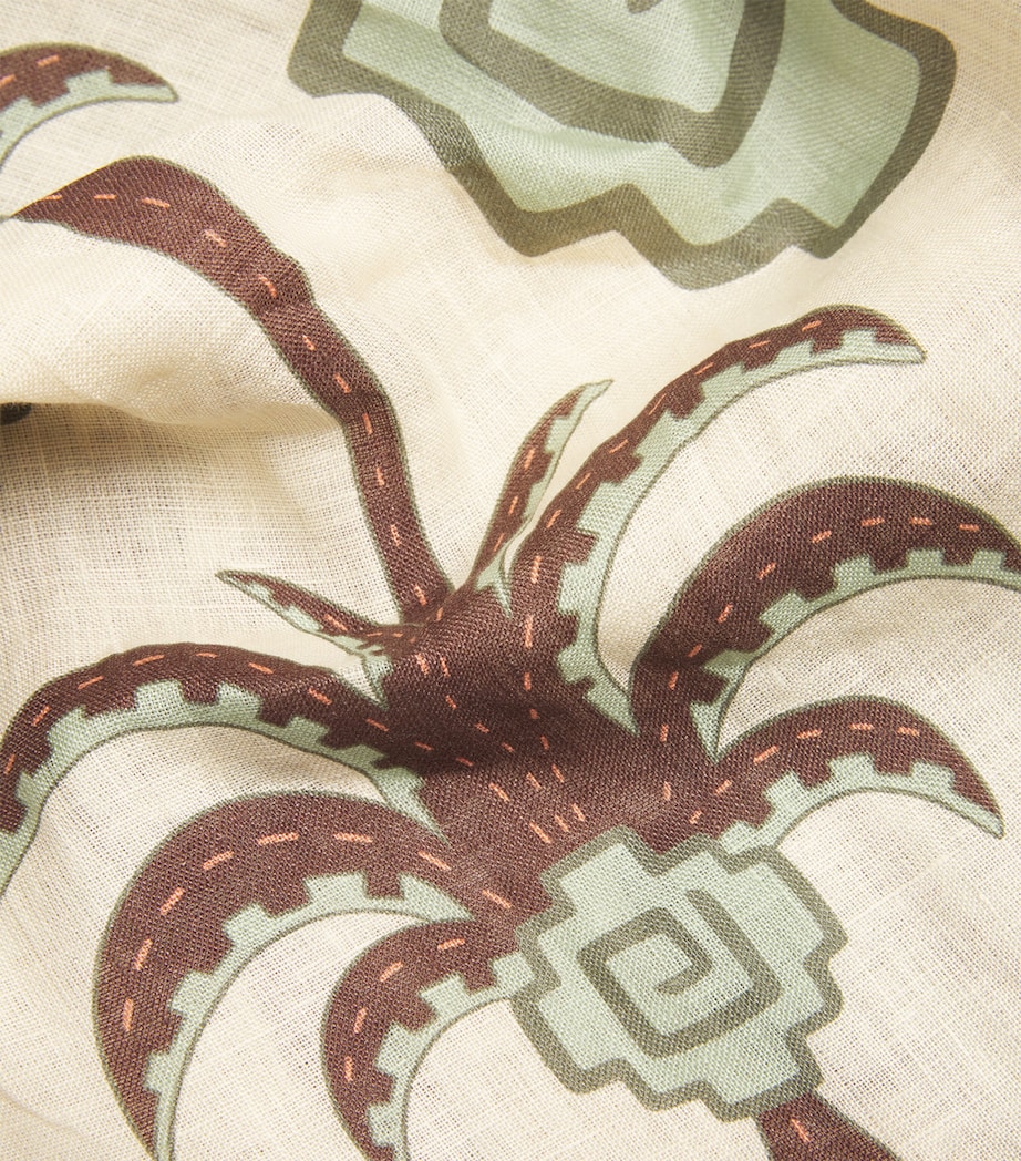 Linen Sailing Flags Maxi Dress ECRU/CHOCO/CAMEL Image 5