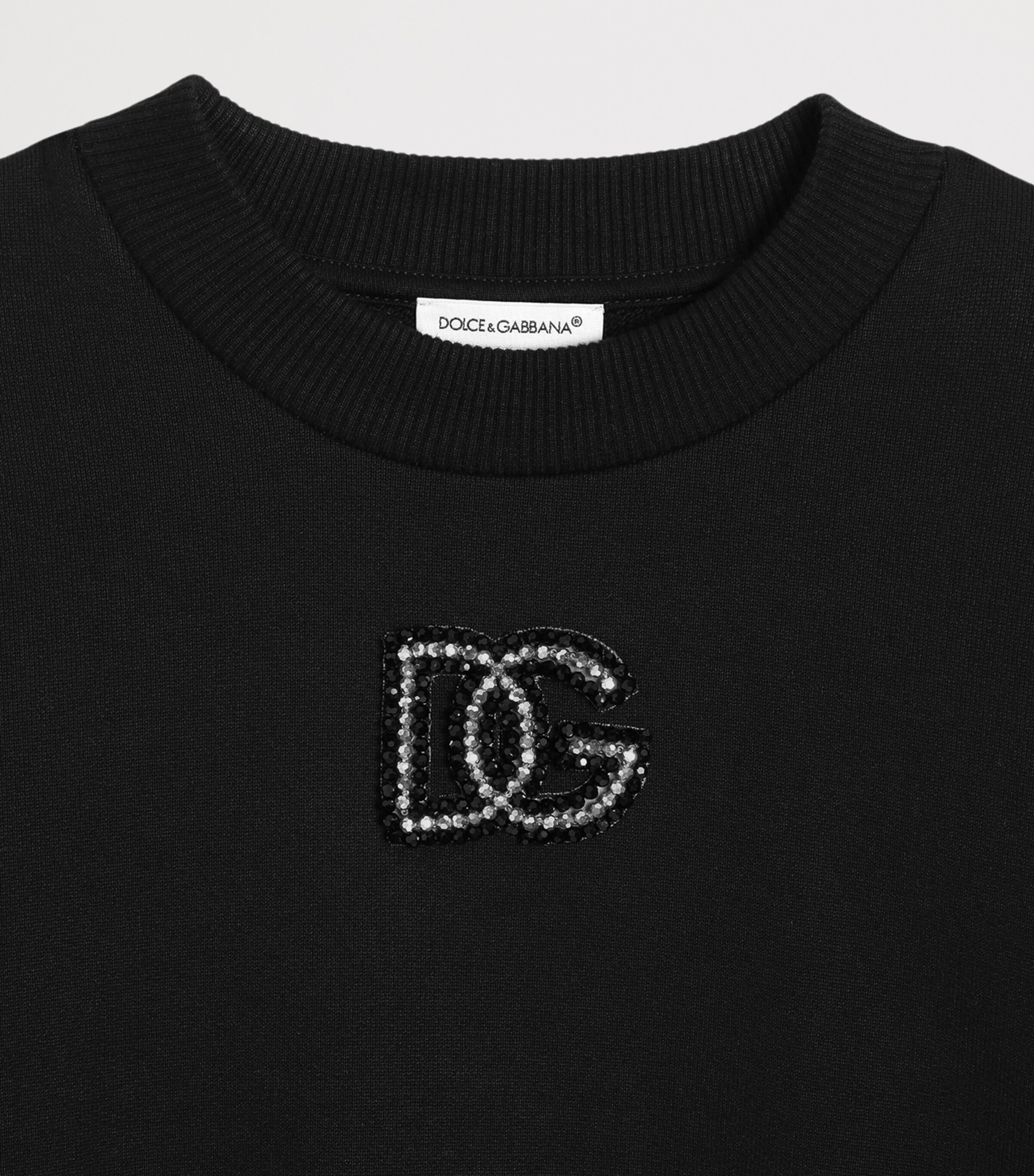 Dolce&Gabbana Kids Cotton Logo Sweatshirt (8-12+ Years) Black Image 3
