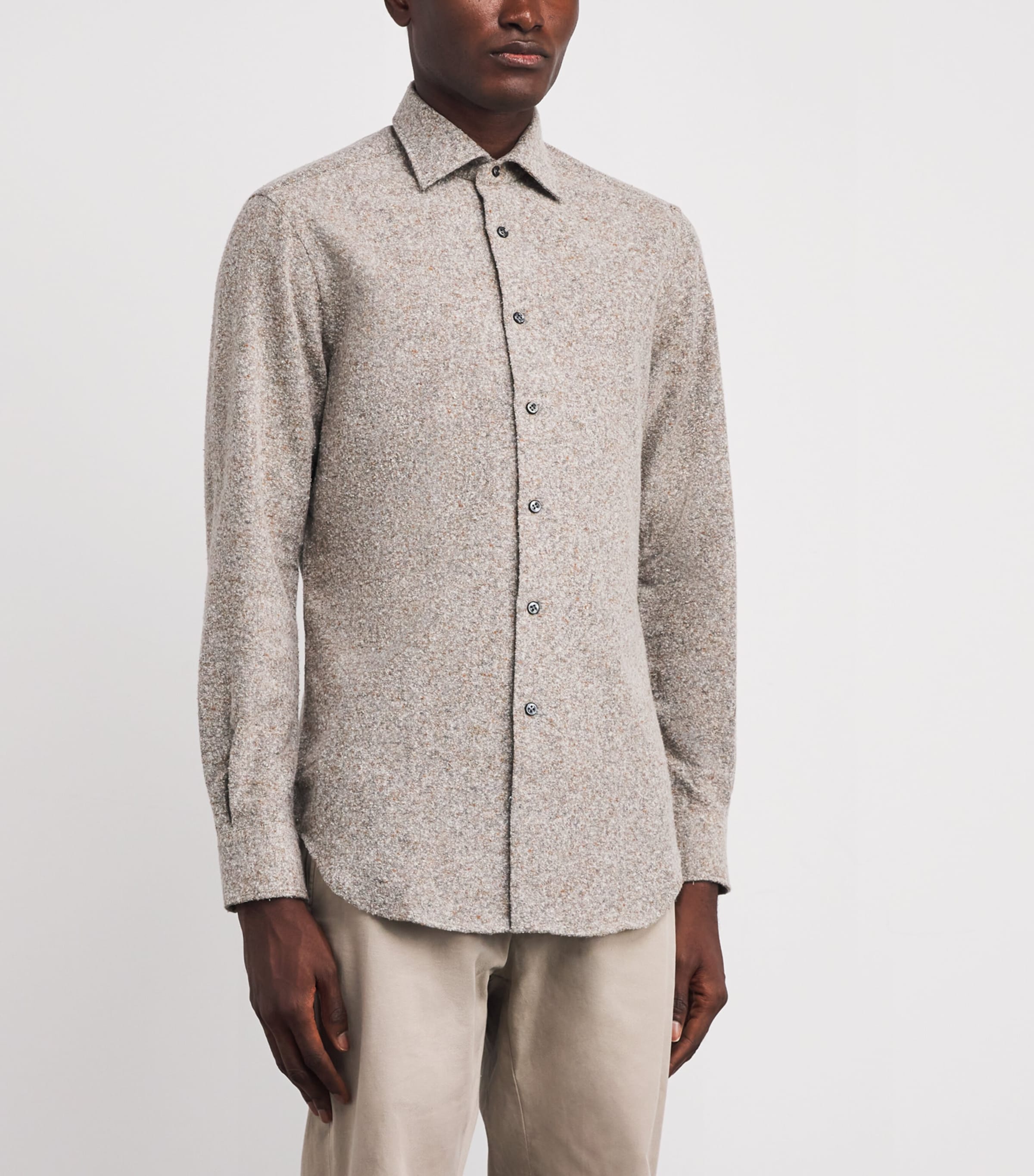 Cotton-Silk-Blend Shirt 25 GREY Image 3