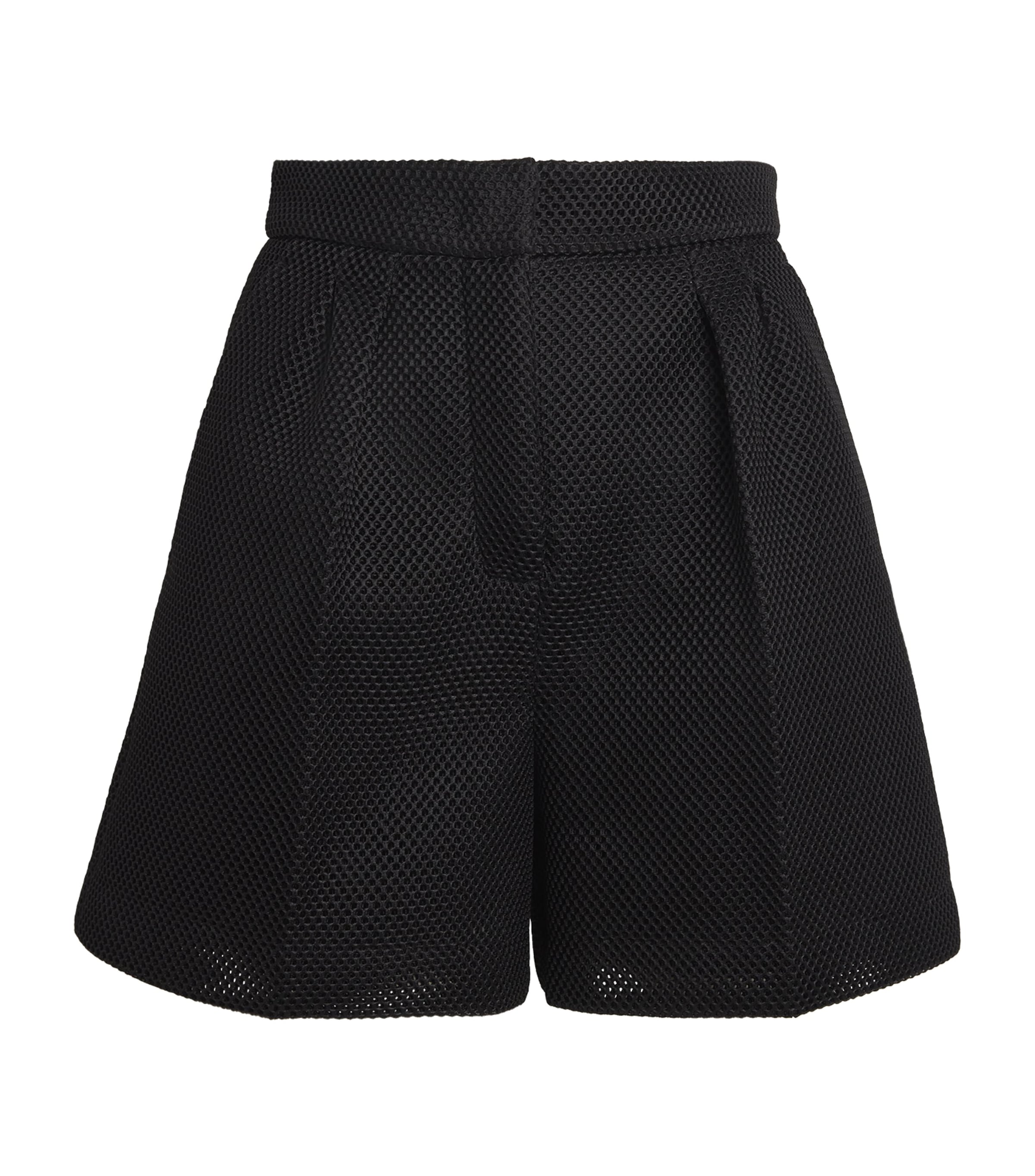 Max Mara Mesh Jersey Shorts In Black