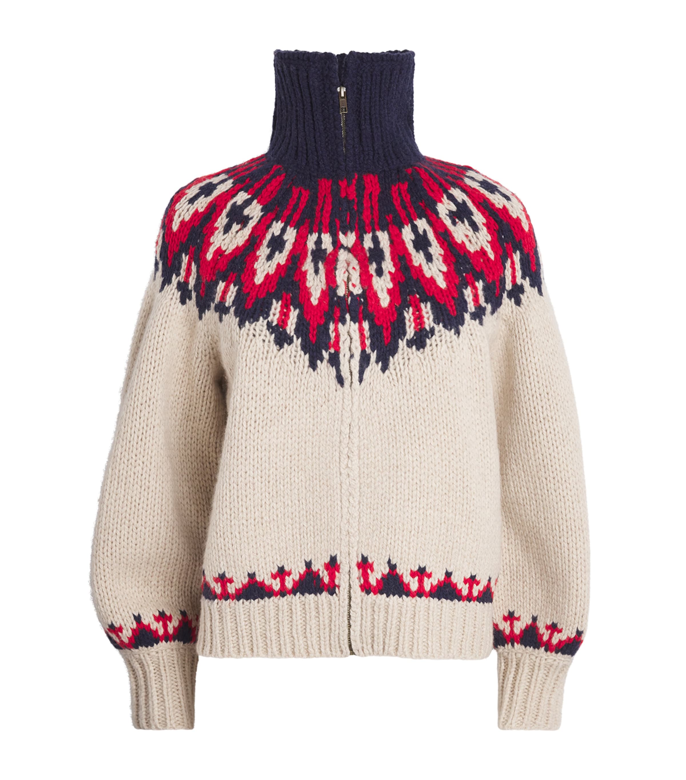 The Great Wool-blend Nordic Zip Cardigan In Multi