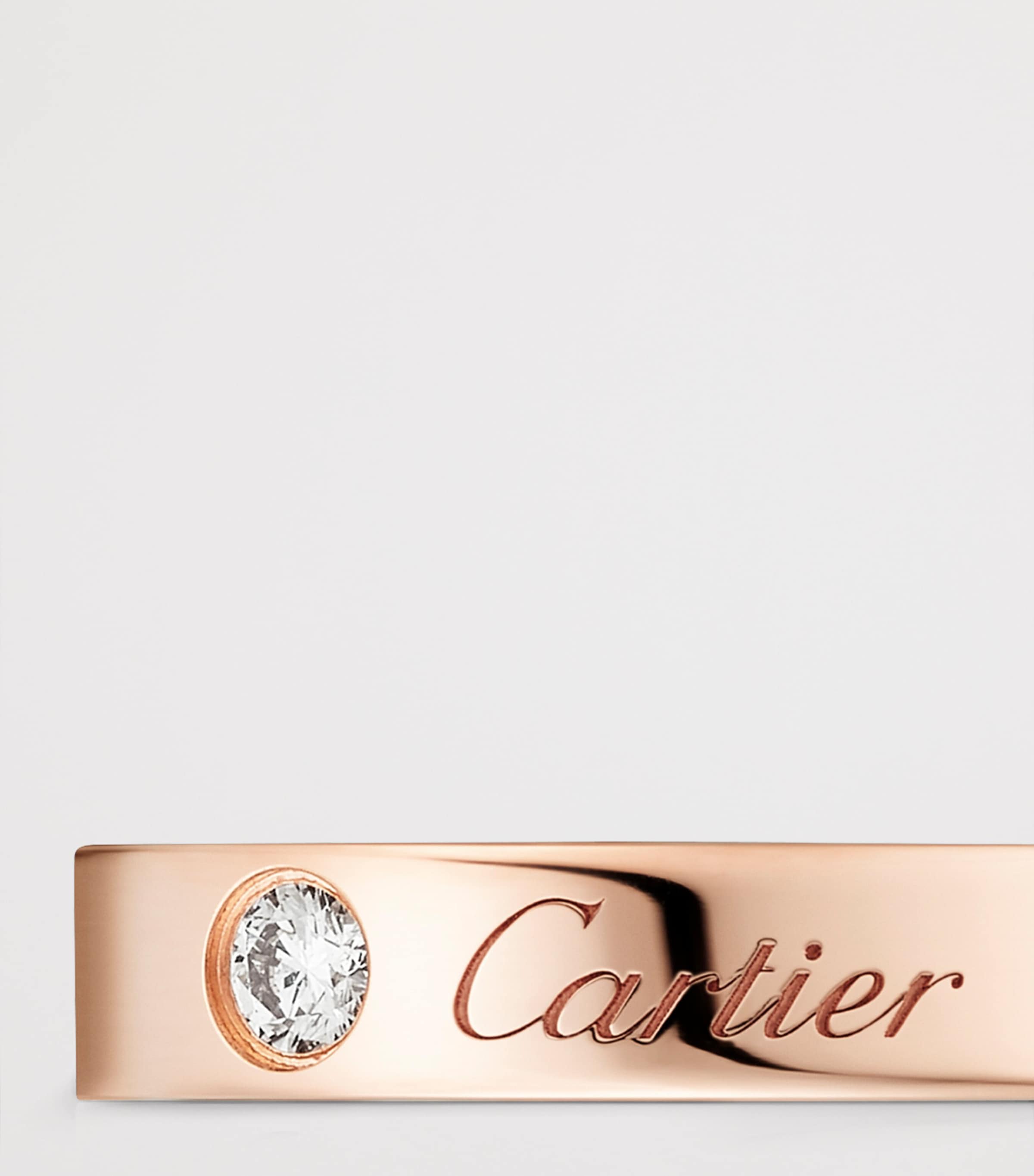 Cartier Rose Gold and Diamond C de Cartier Wedding Band (3mm) Rose Gold Image 7