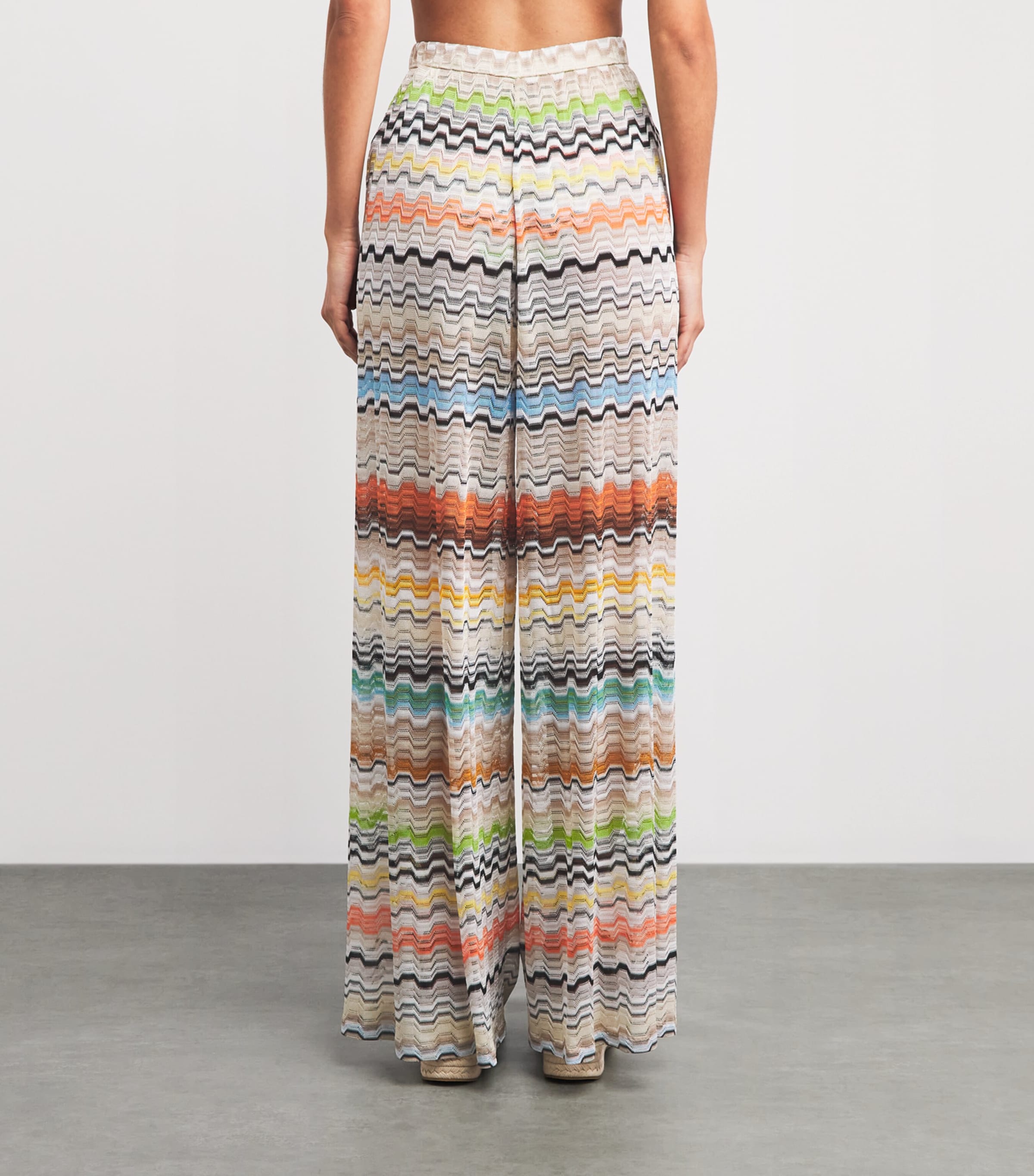 Missoni Womens Zigzag Wide-Leg Trousers Smsnp Multicolor Image 5