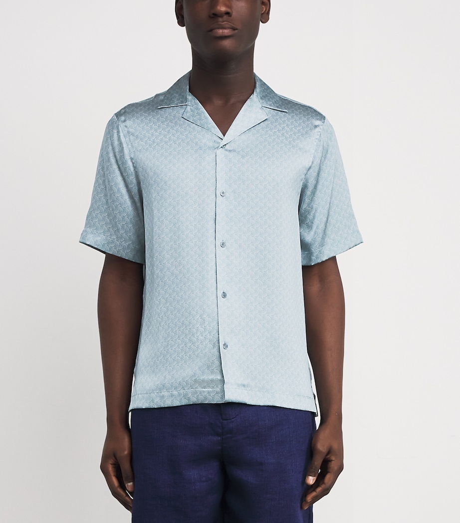 Silk Printed Roberto Shirt 902-COASTAL BLUE Image 3