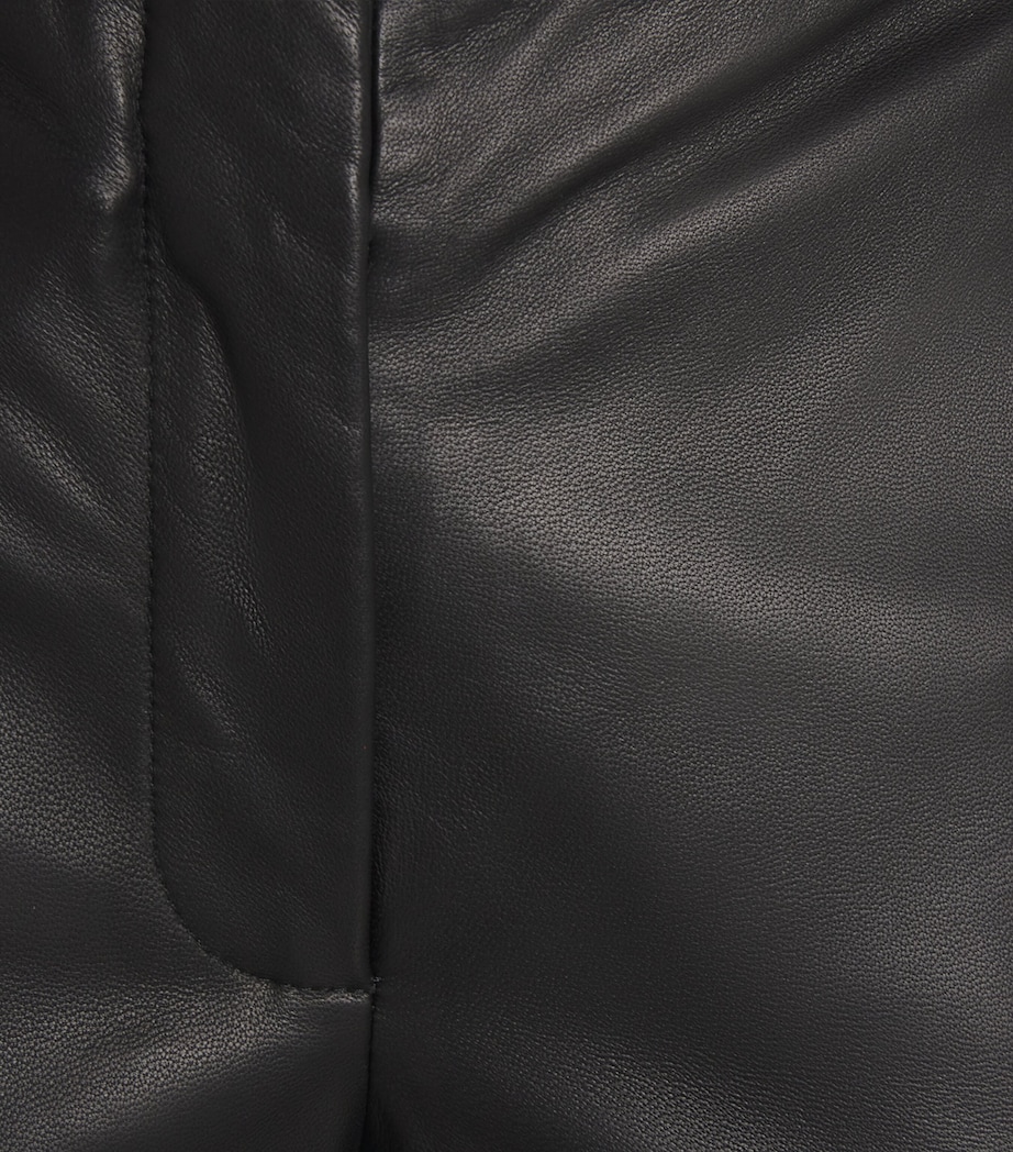 Toteme Womens Leather Easy Trousers Black Image 6