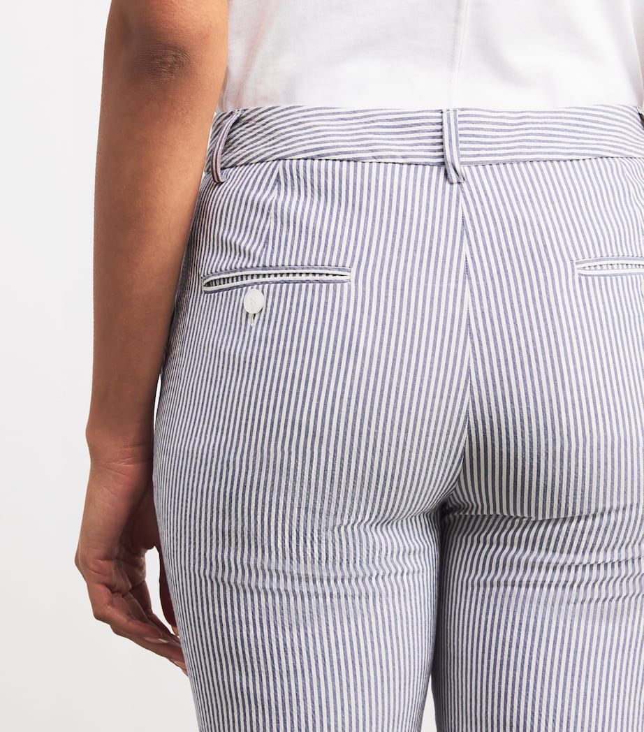 Weekend Max Mara Womens Striped Slim Tailored Trousers Navy Image 6