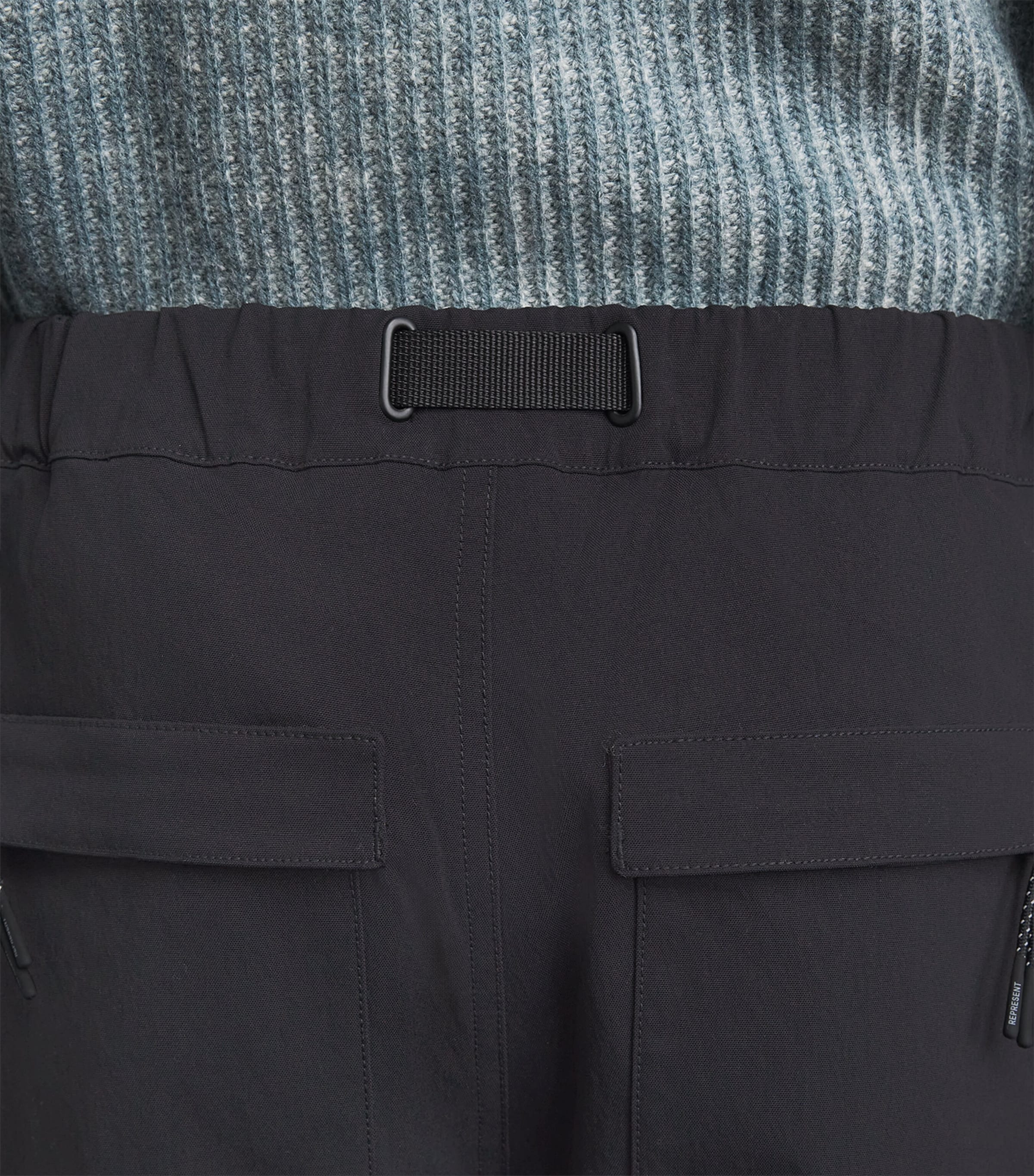 Represent Mens Functional Cargo Trousers Black Image 3