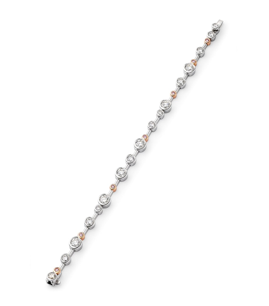 Boodles Platinum, Rose Gold, White Diamond and Pink Diamond Raindance Bracelet Platinum Image 1
