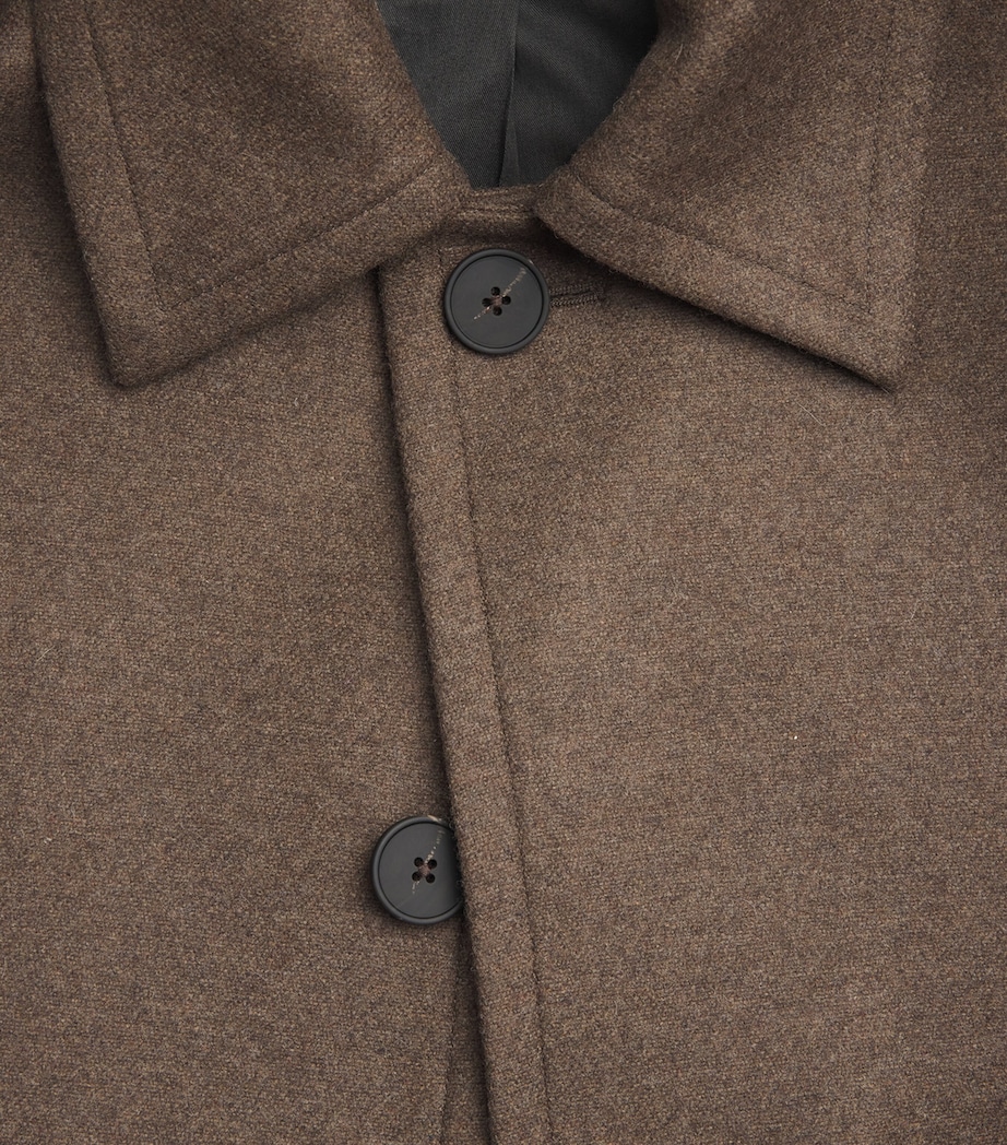Studio Nicholson Mens Wool-Blend Ady Overcoat Loden Image 6