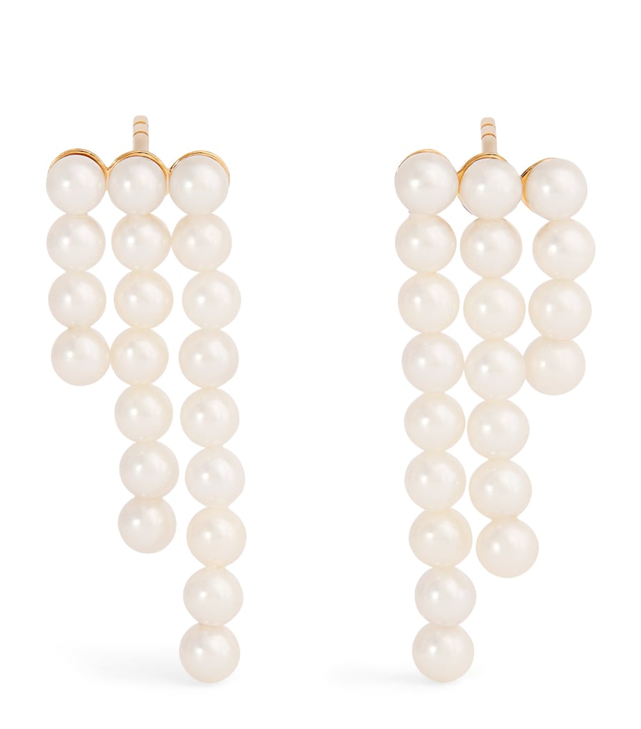 Yellow Gold and Pearl La Valse Trois Temps Drop Earrings YELLOW GOLD Image 1