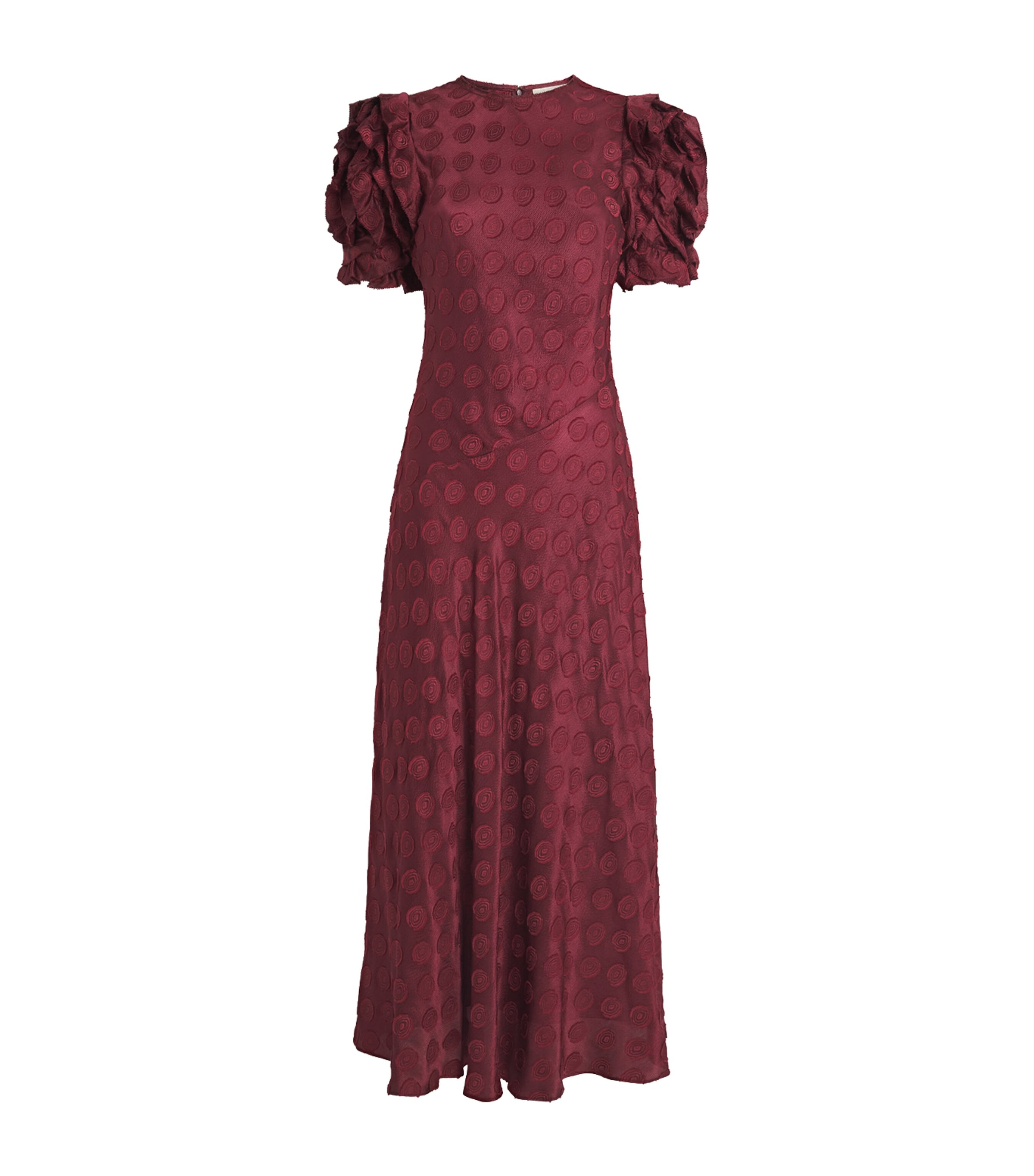 Ulla Johnson Burgundy Ruffle-Sleeve Elvia Midi Dress | Harrods US Ulla Johnson Burgundy Ruffle-Sleeve Elvia Midi Dress | Harrods US