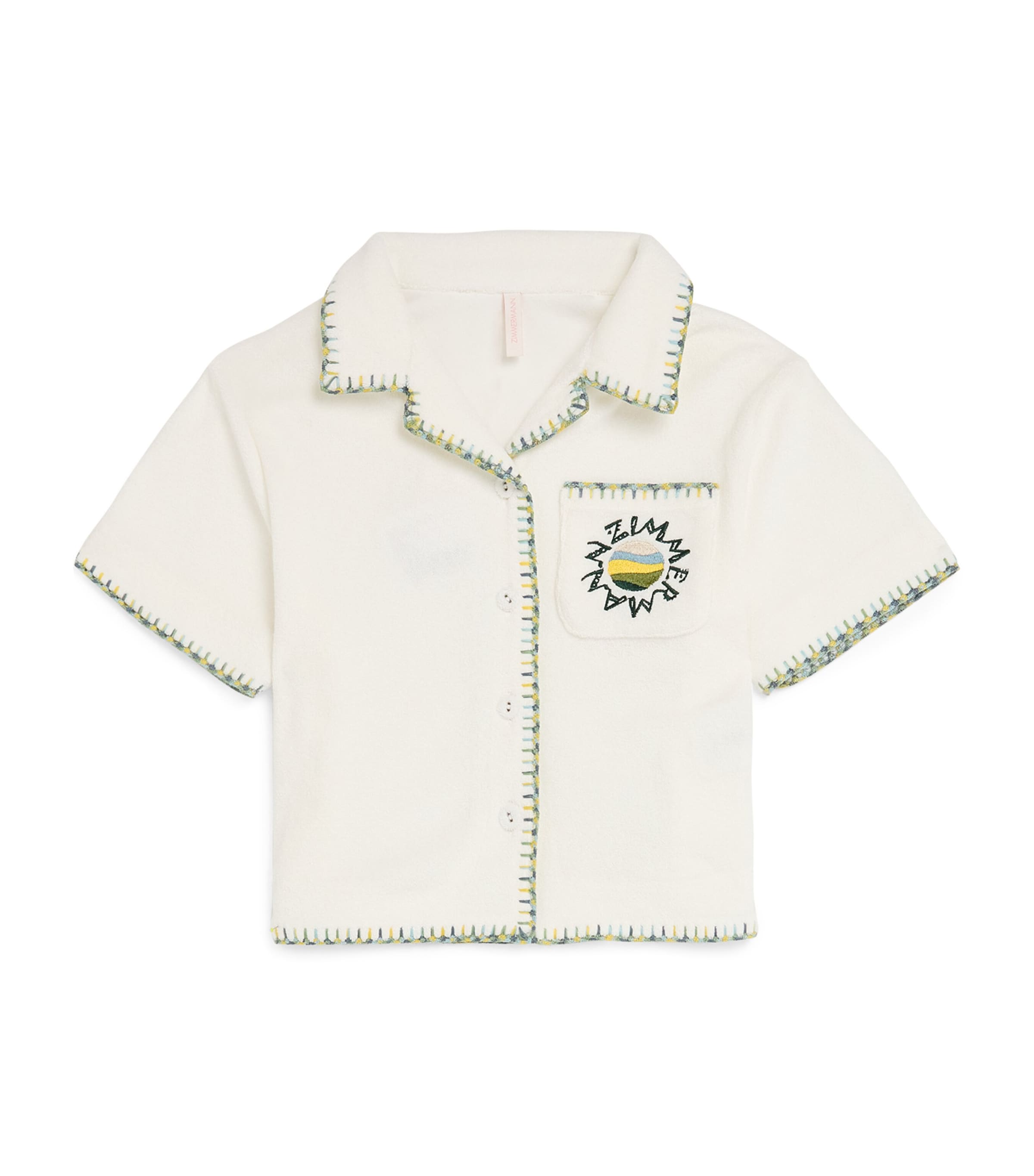 Zimmermann Kids Ivory Cotton-Blend Terry Tallow Shirt (1-12 Years
