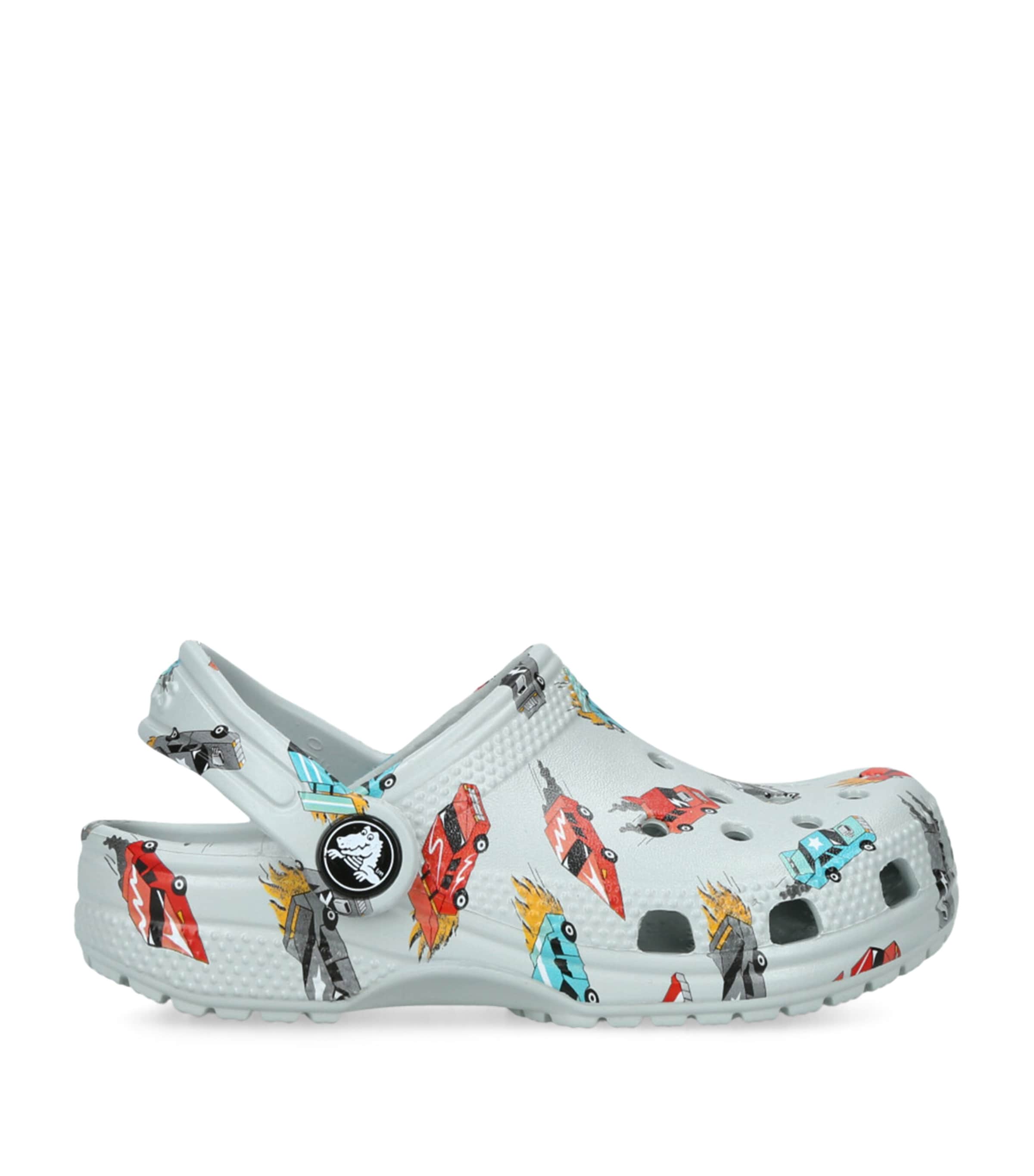 Crocs Race Car Print Clogs In Grey