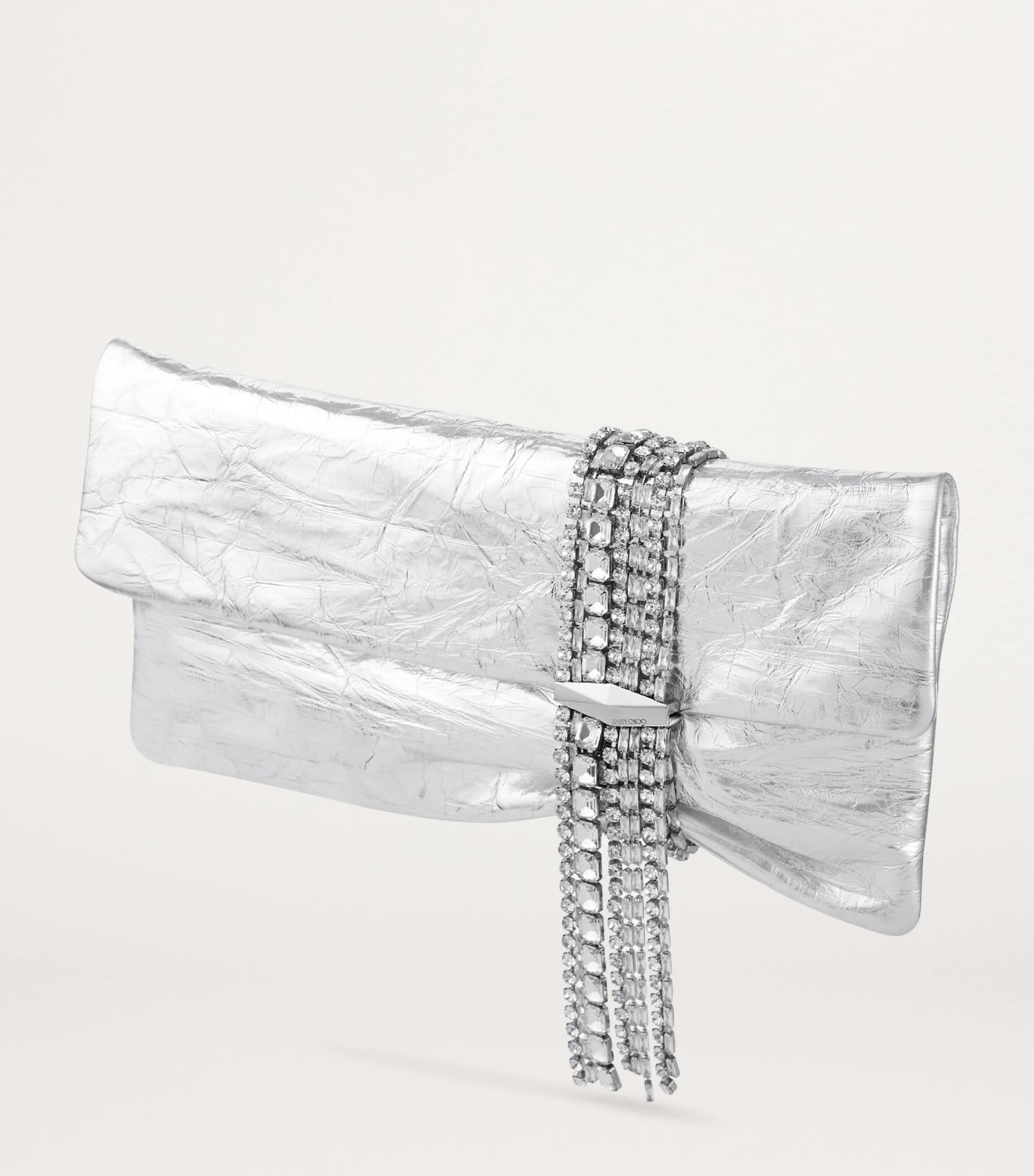 Leather-Crystal Zandra Clutch Bag SILVER/SILVER Image 2