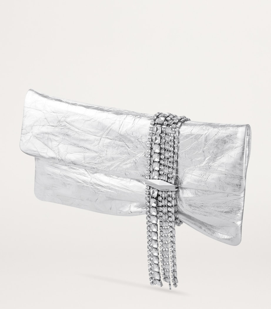 Leather-Crystal Zandra Clutch Bag SILVER/SILVER Image 2