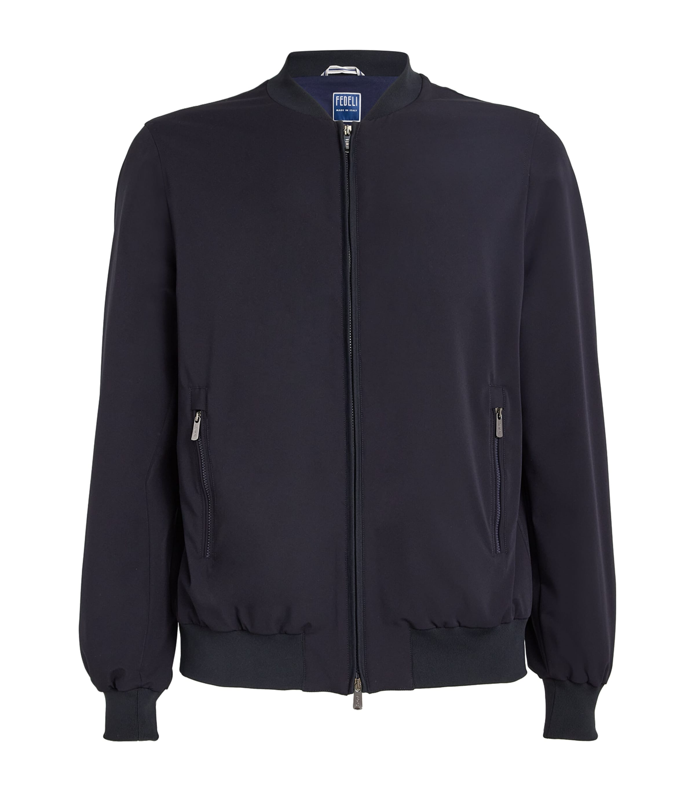 Fedeli Zip-up Bomber Jacket In Black