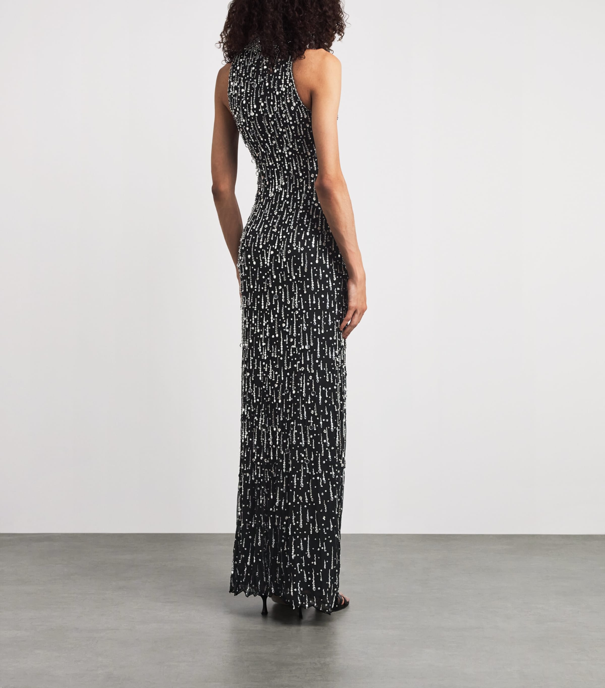 Jenny Packham Womens Embellished Santa Fe Maxi Dress Liquorice Image 4