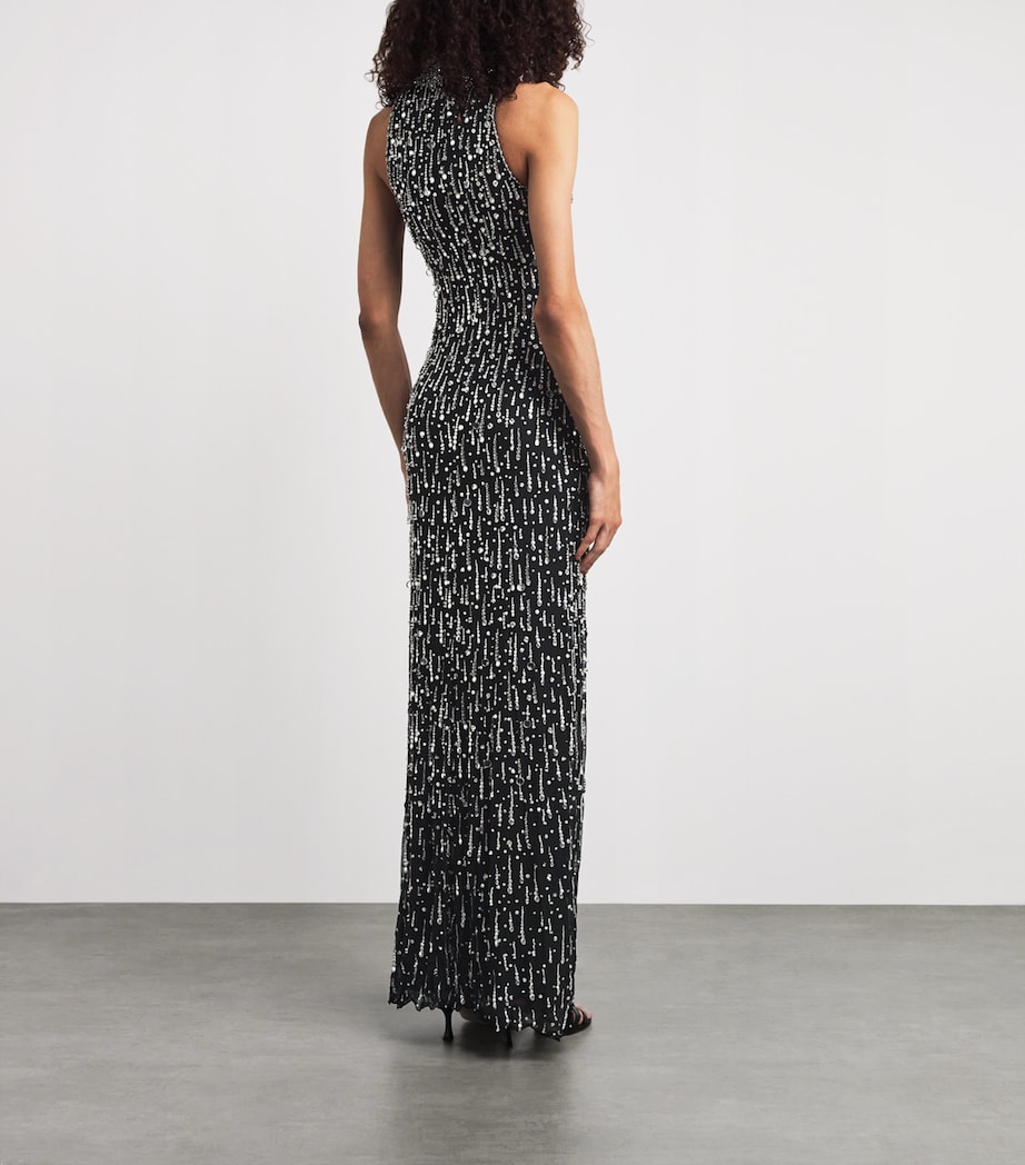 Jenny Packham Womens Embellished Santa Fe Maxi Dress Liquorice Image 4