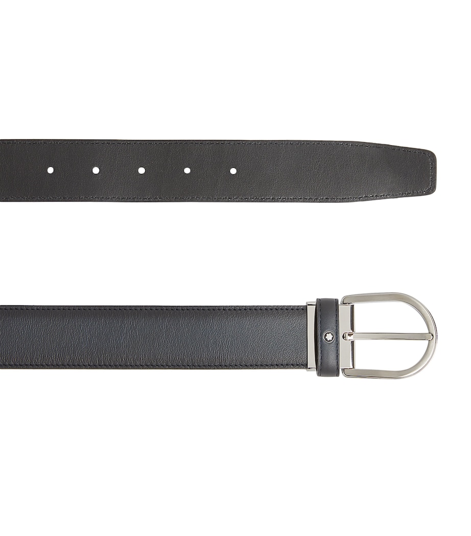 Leather Business Belt BLUE Image 3