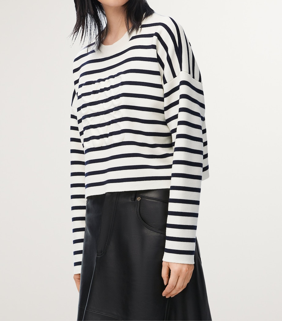 Wool-Blend Anagram Sweater OFF-WHITE/NAVY Image 3