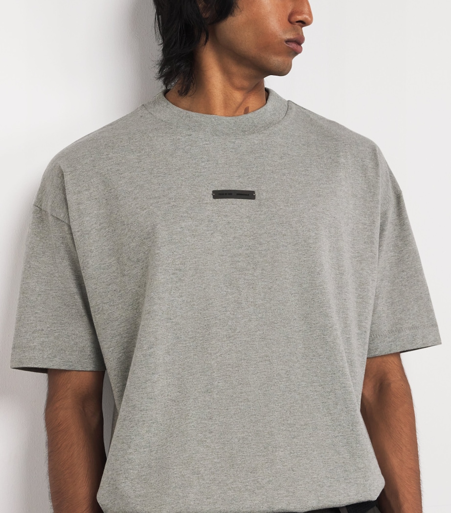 Cotton Logo Oversized T-Shirt CONCRETE HEATHER Image 6