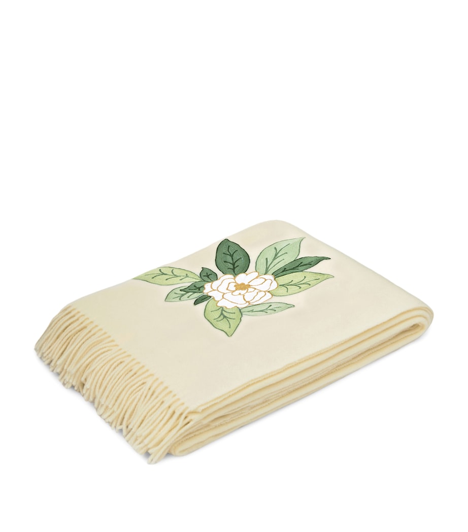 Virgin Wool Camelia Throw (132cm × 159cm) CREAM WOOL Image 2