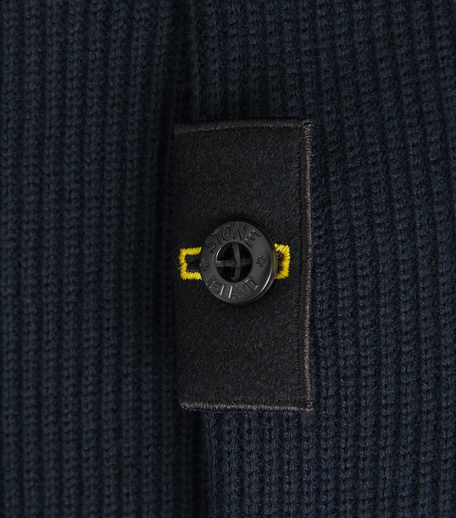 Stone Island Mens Ribbed Compass Patch Sweatshirt Image 6