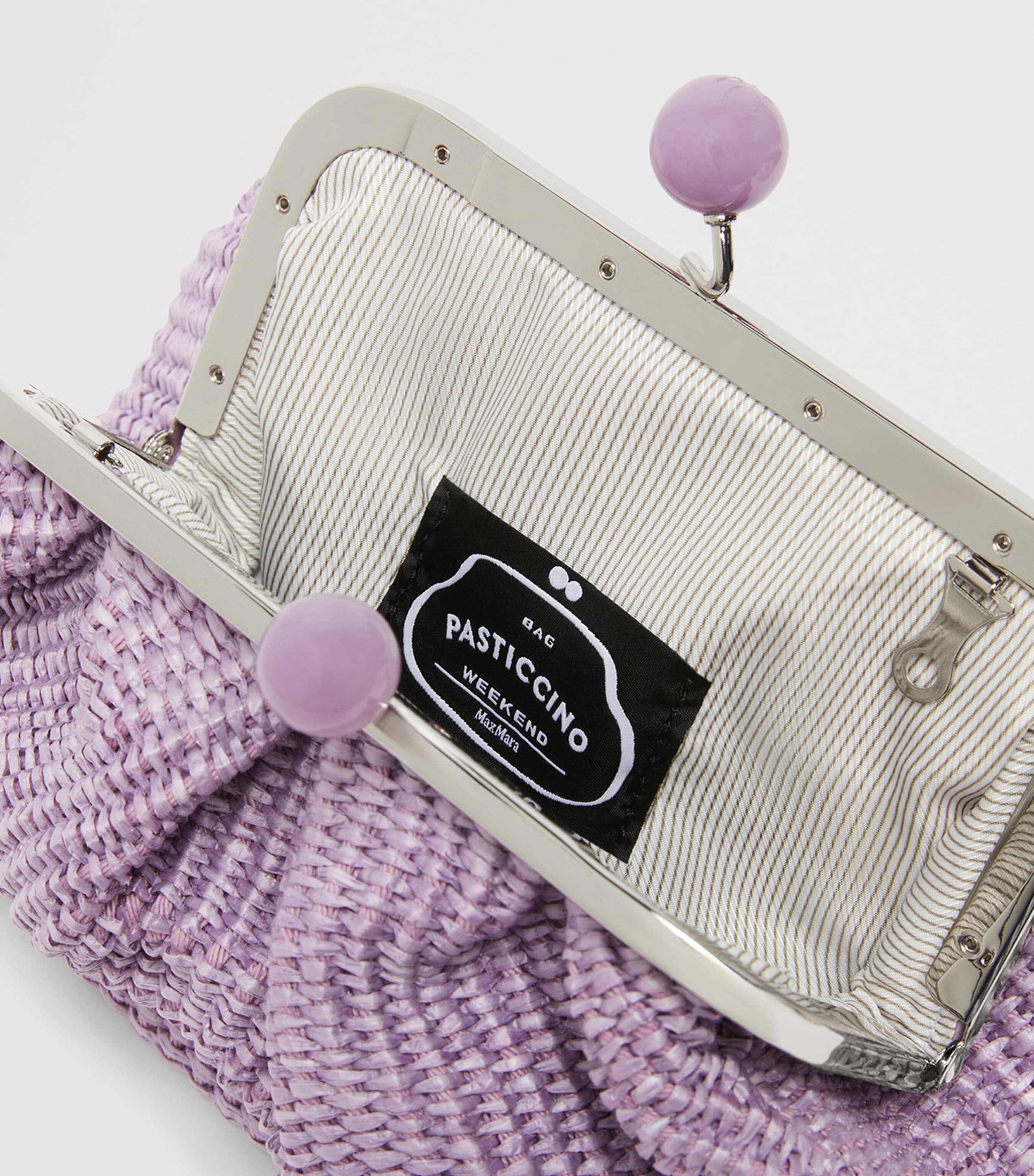 Weekend Max Mara Small Woven Pasticcino Clutch Bag Lilac Image 6