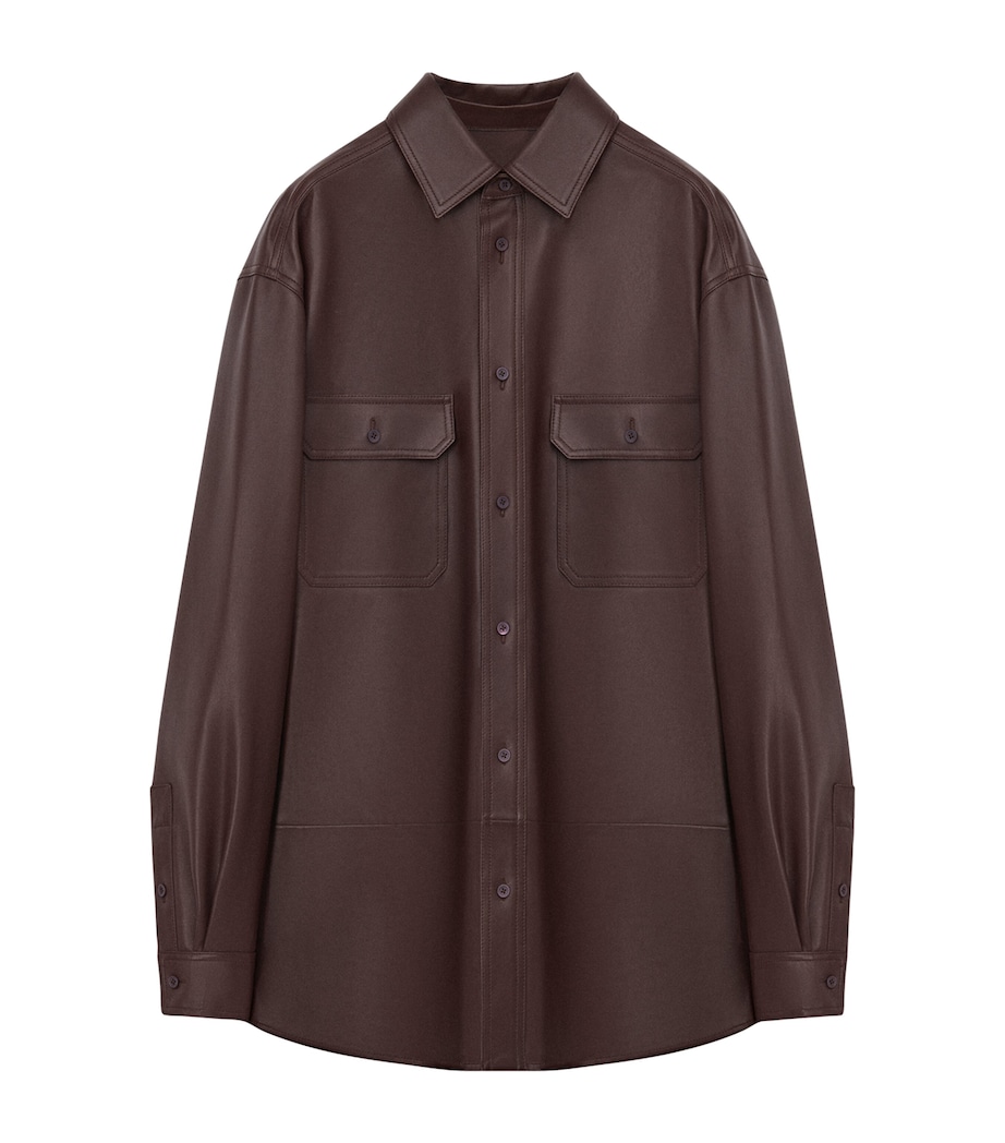 Leather Overshirt CHOCOLATE BROWN Image 1