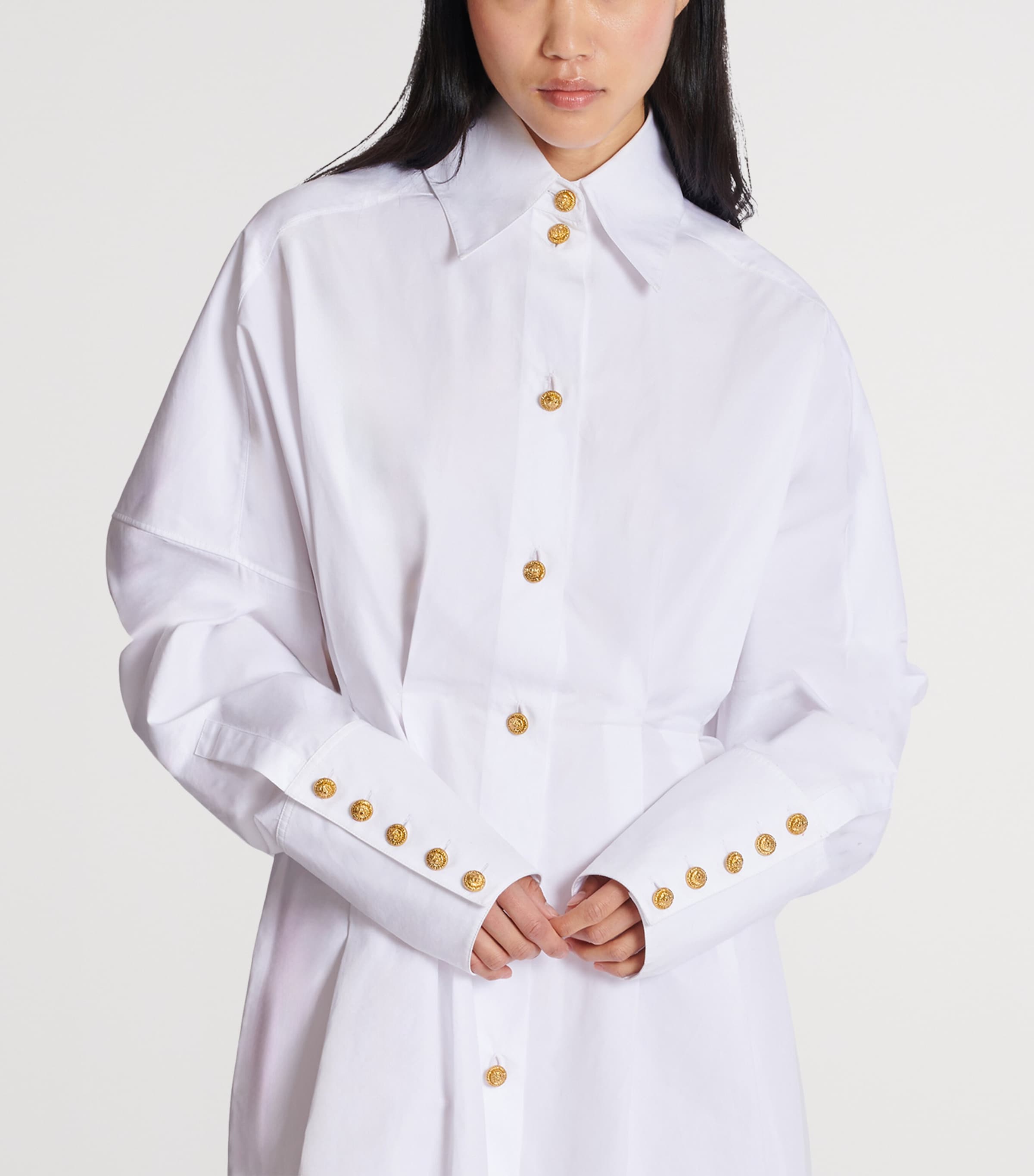 Cotton Poplin Shirt Dress 0FB BLANC OPTIQUE Image 5