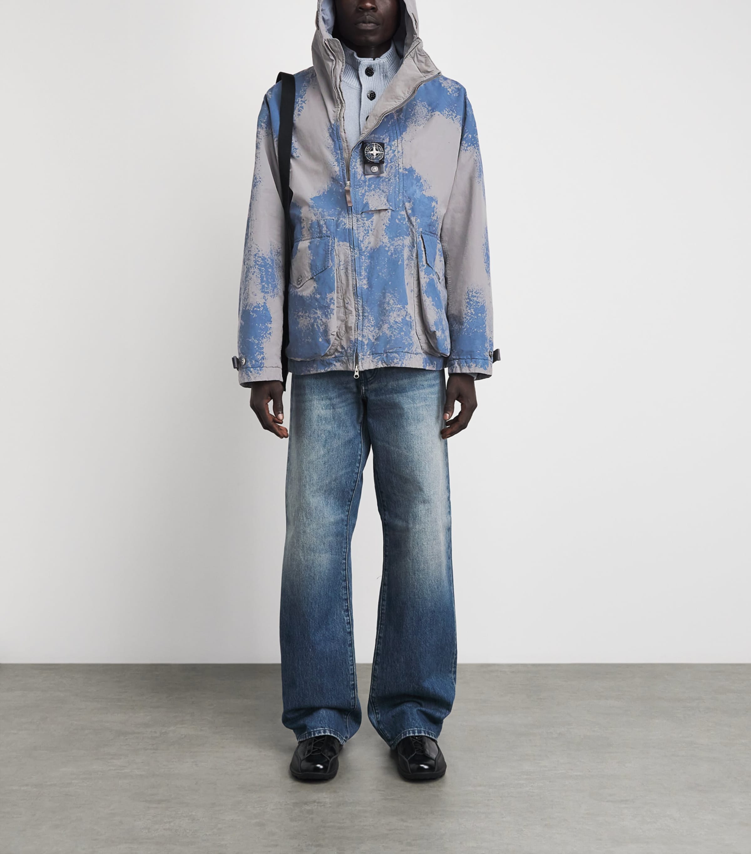Stone Island Mens Short Hand-Painted Parka Jacket Image 2
