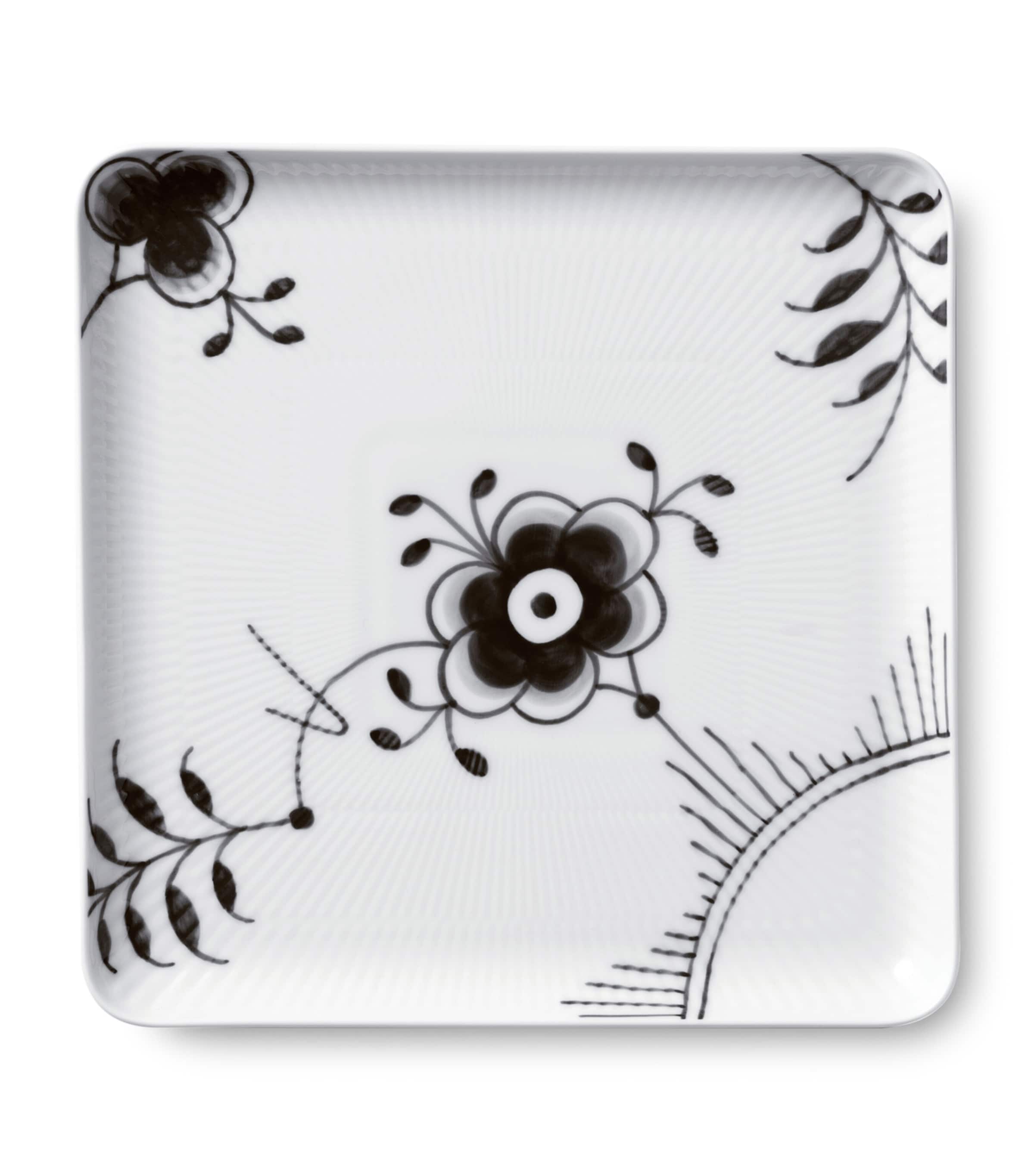 Royal Copenhagen Black Fluted Mega Square Plate In Black