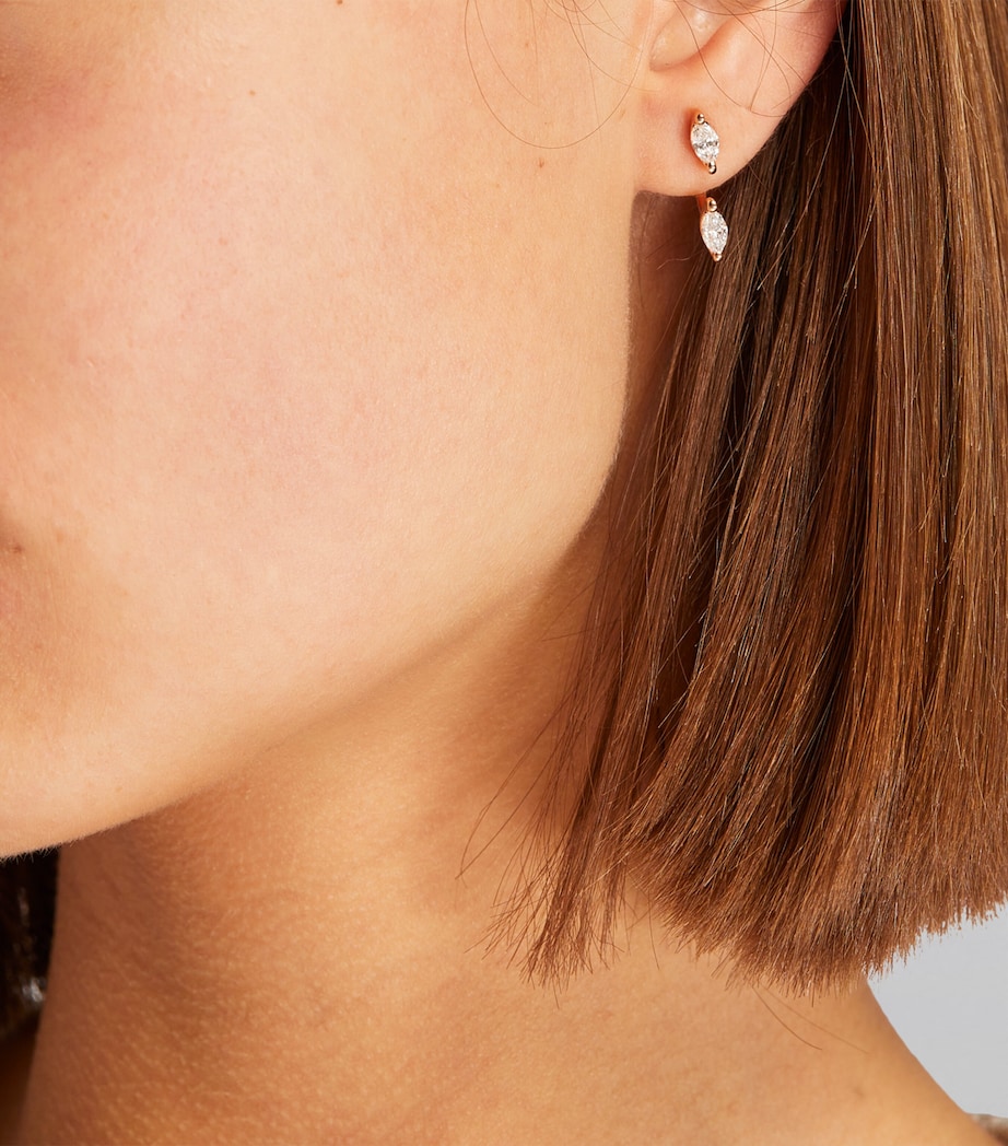 Rose Gold and Marquise Diamond Orbit Single Earring ROSE GOLD Image 5