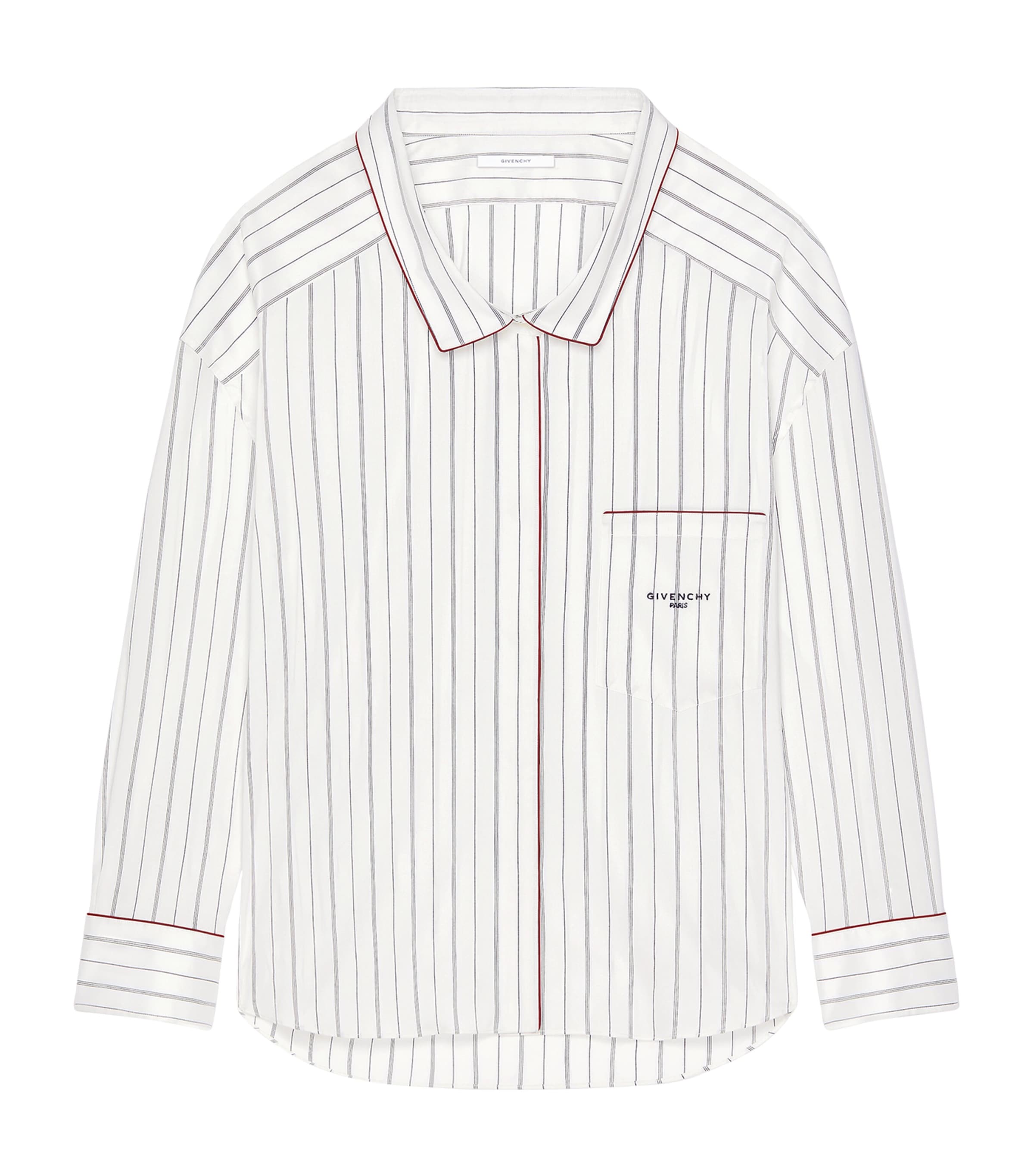 Givenchy Womens Cotton-Silk Stripe Shirt Grey/white Image 1