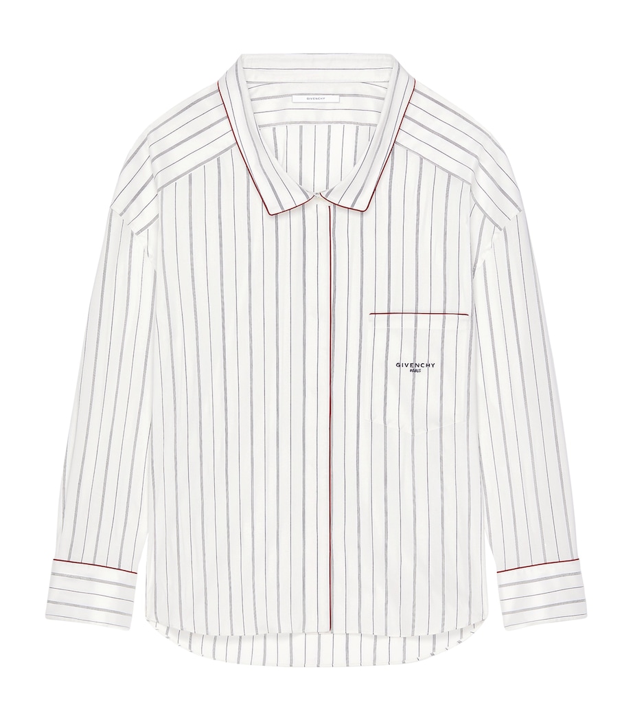 Givenchy Womens Cotton-Silk Stripe Shirt Grey/white Image 1