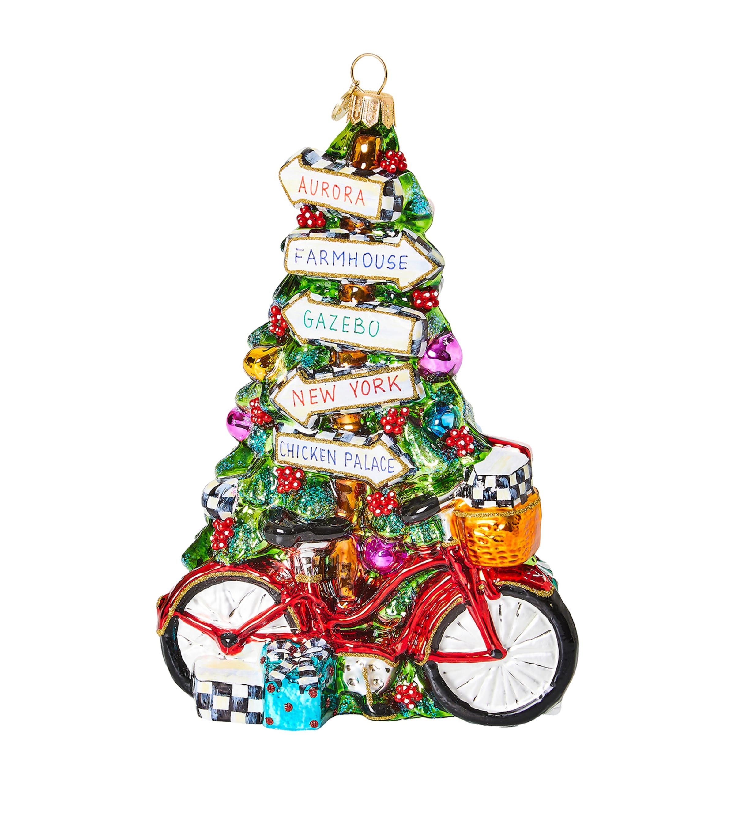 MACKENZIE-CHILDS GLASS BICYCLE TREE DECORATION 