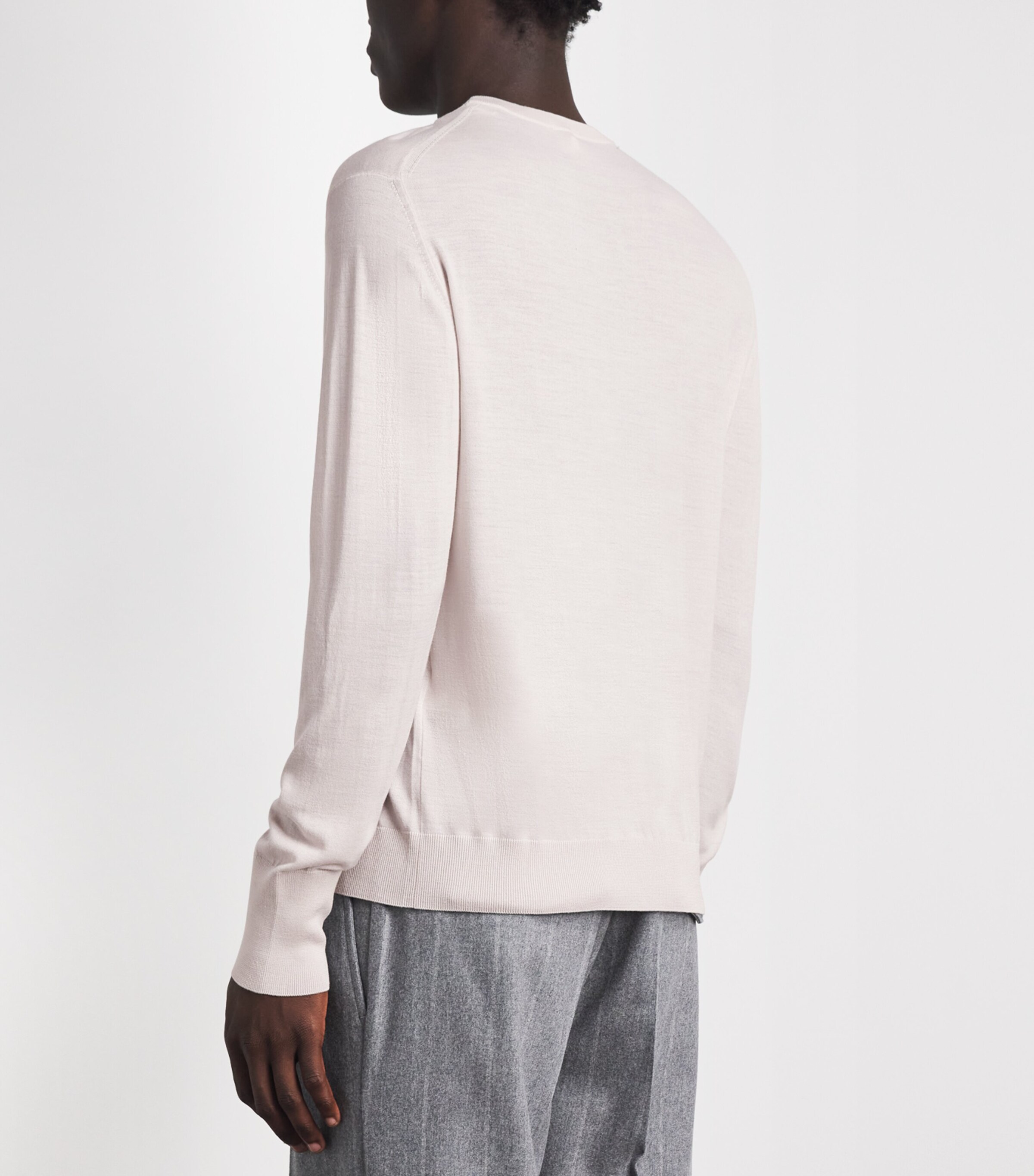 Eleventy Mens Wool Crew-Neck Sweater Sabbia Chiaro Image 5