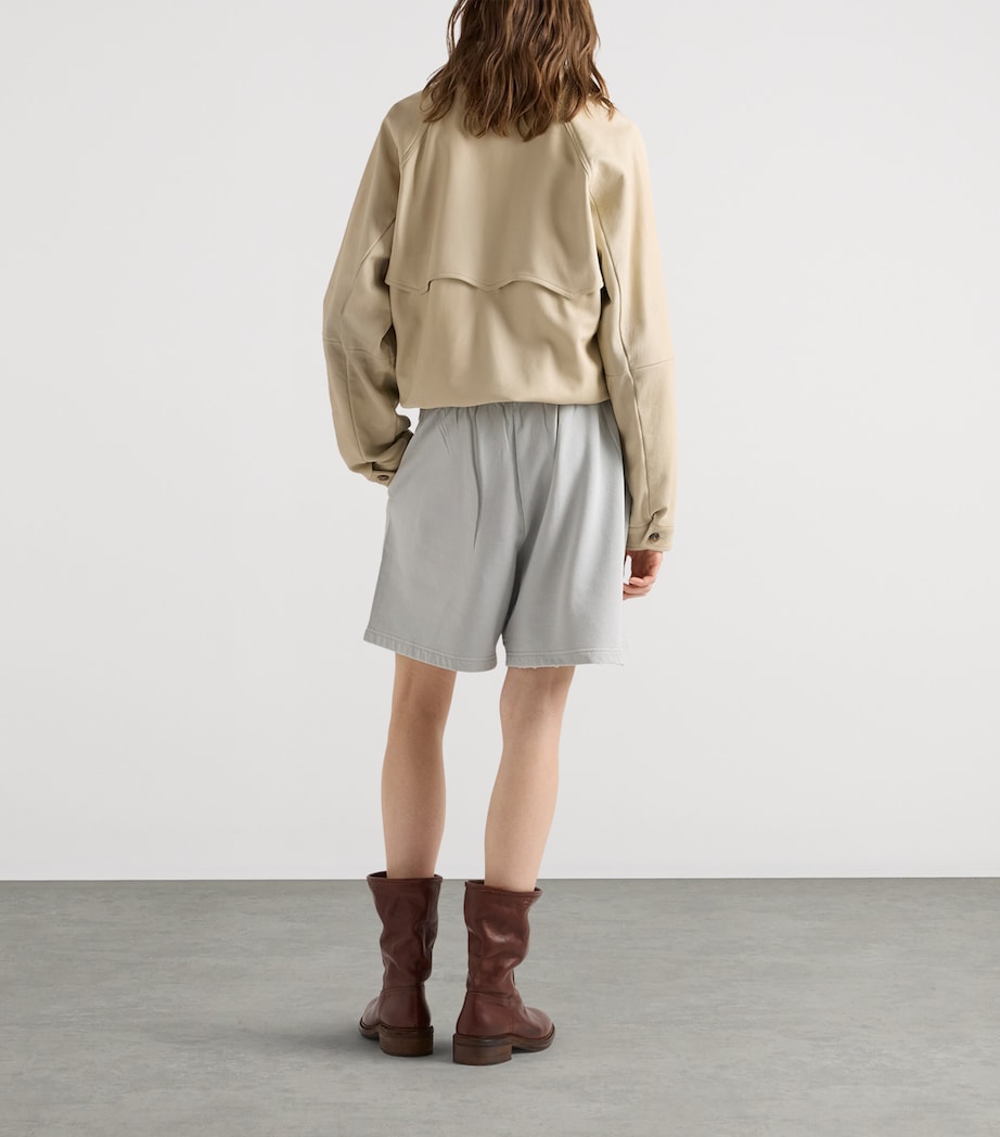 Prada Womens Nappa Leather Blouson Jacket Neutral Image 5