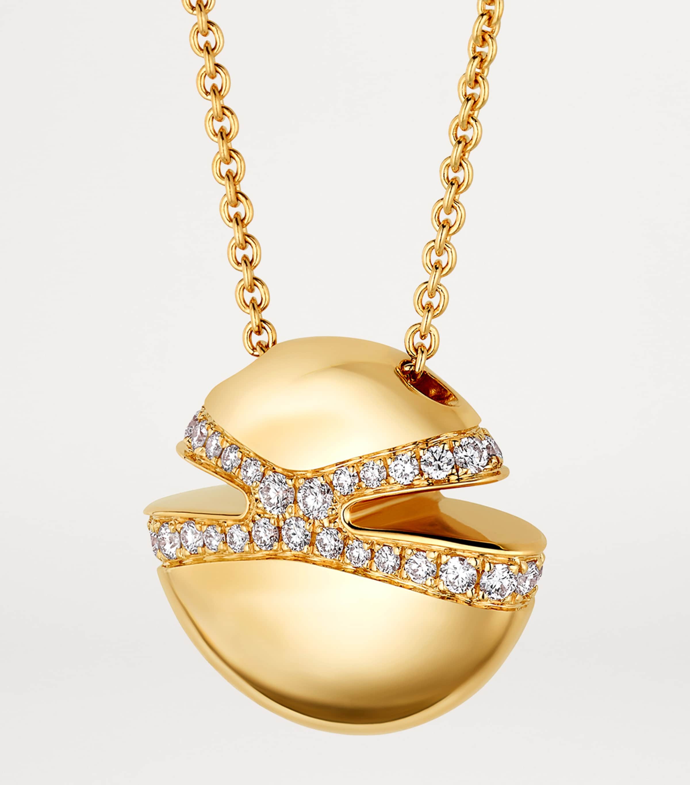 Yellow Gold and Diamond Cabochon Necklace YELLOW GOLD Image 2