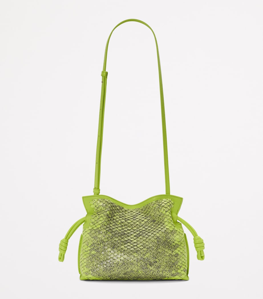 Mini Snakeskin Scales Flamenco Clutch GREEN BEAN Image 5