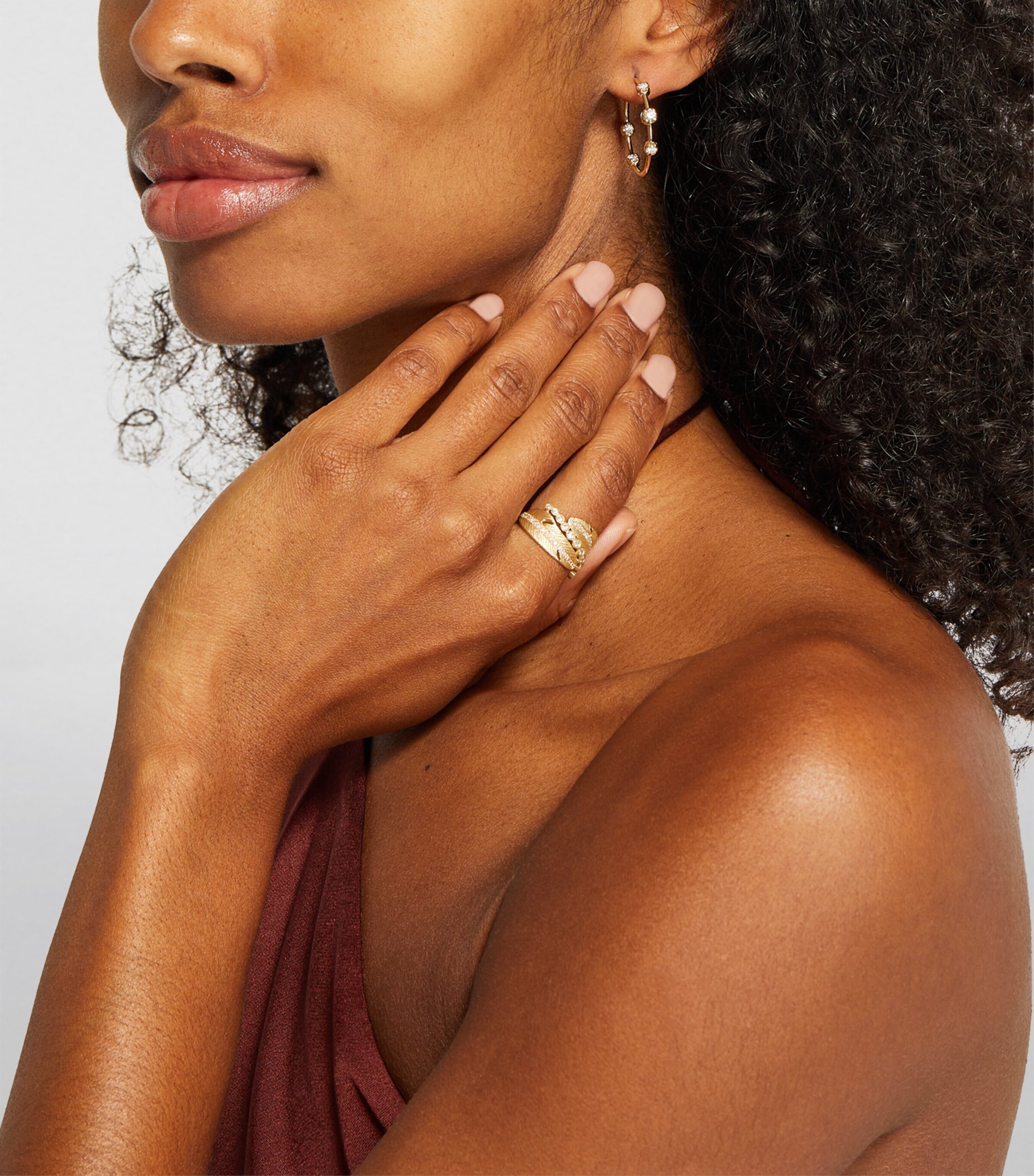Yellow Gold and Diamond Feather Wrap Ring YELLOW GOLD Image 4