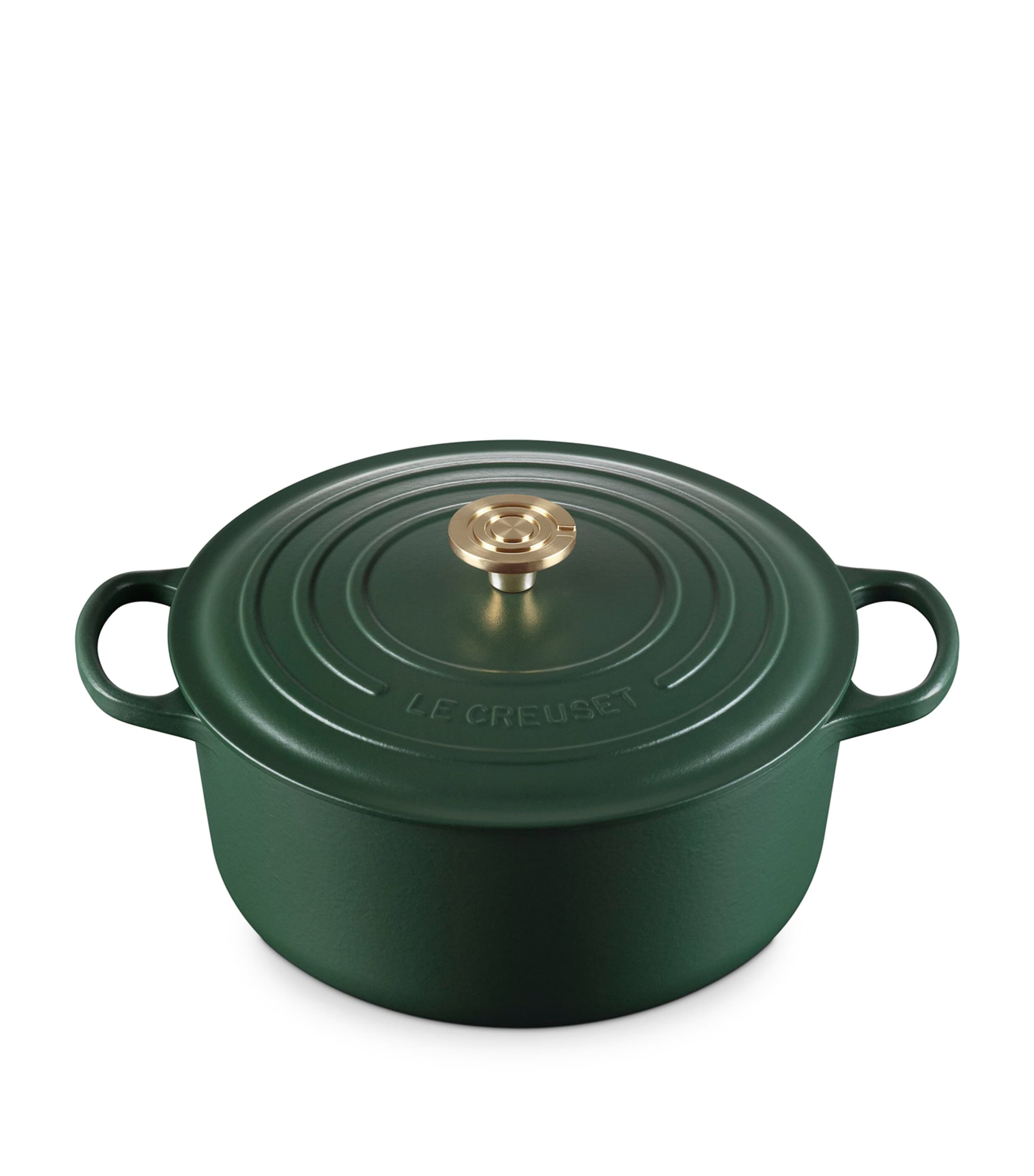 Le Creuset Cast Iron Round Casserole Dish (28cm) Green Image 2