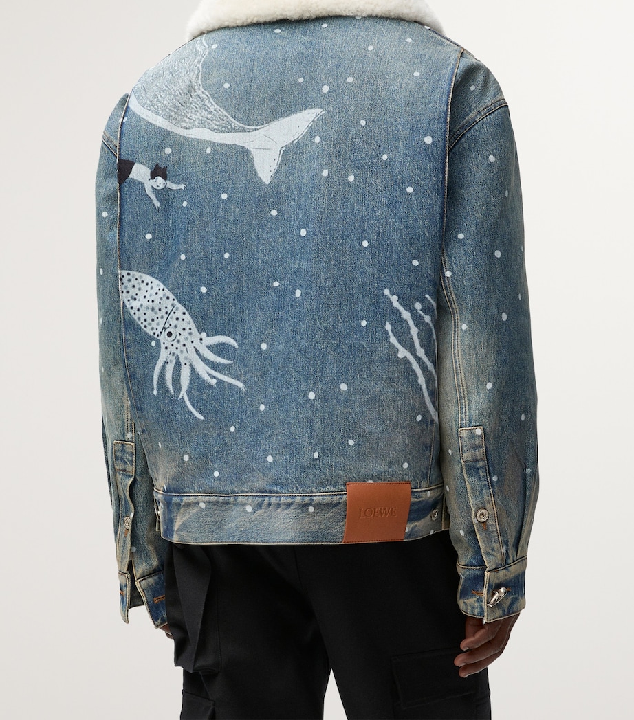 LOEWE Mens x Suna Fujita Deep Sea Denim Jacket Mid Blue Denim Image 4