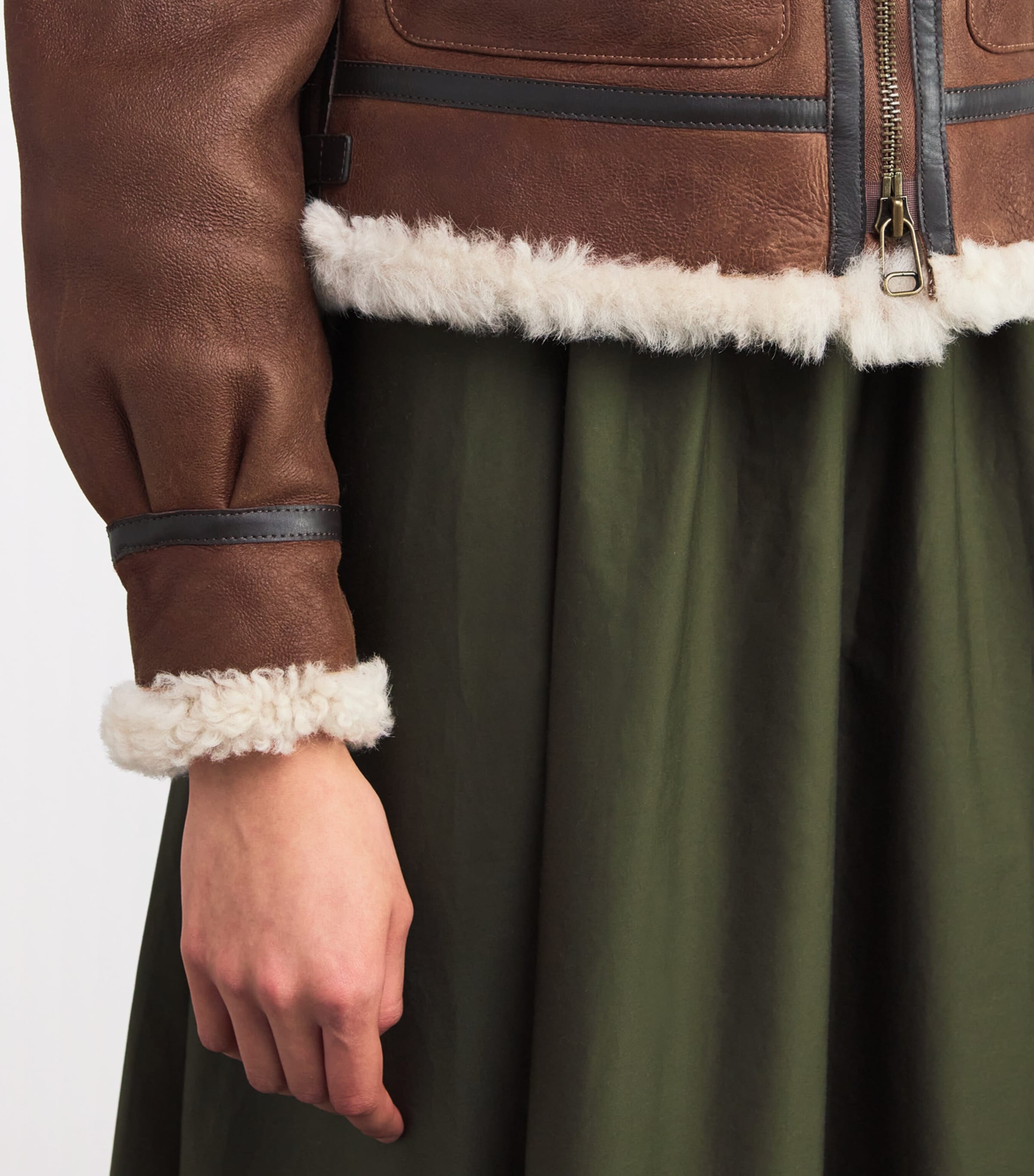 Shearling Aviator Jacket BROWN MU Image 6