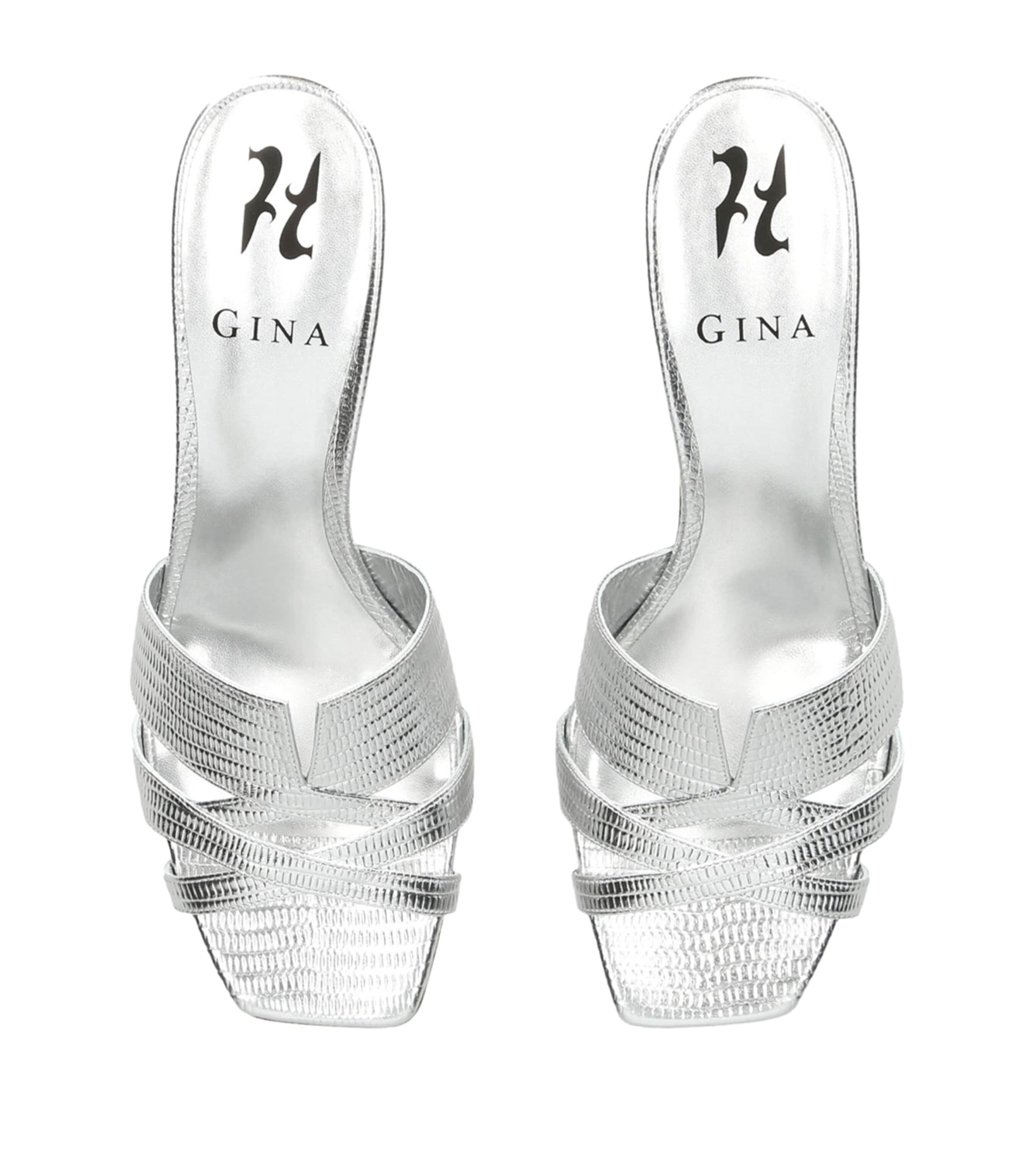 Lugano Heeled Mules 50 SILVER Image 4