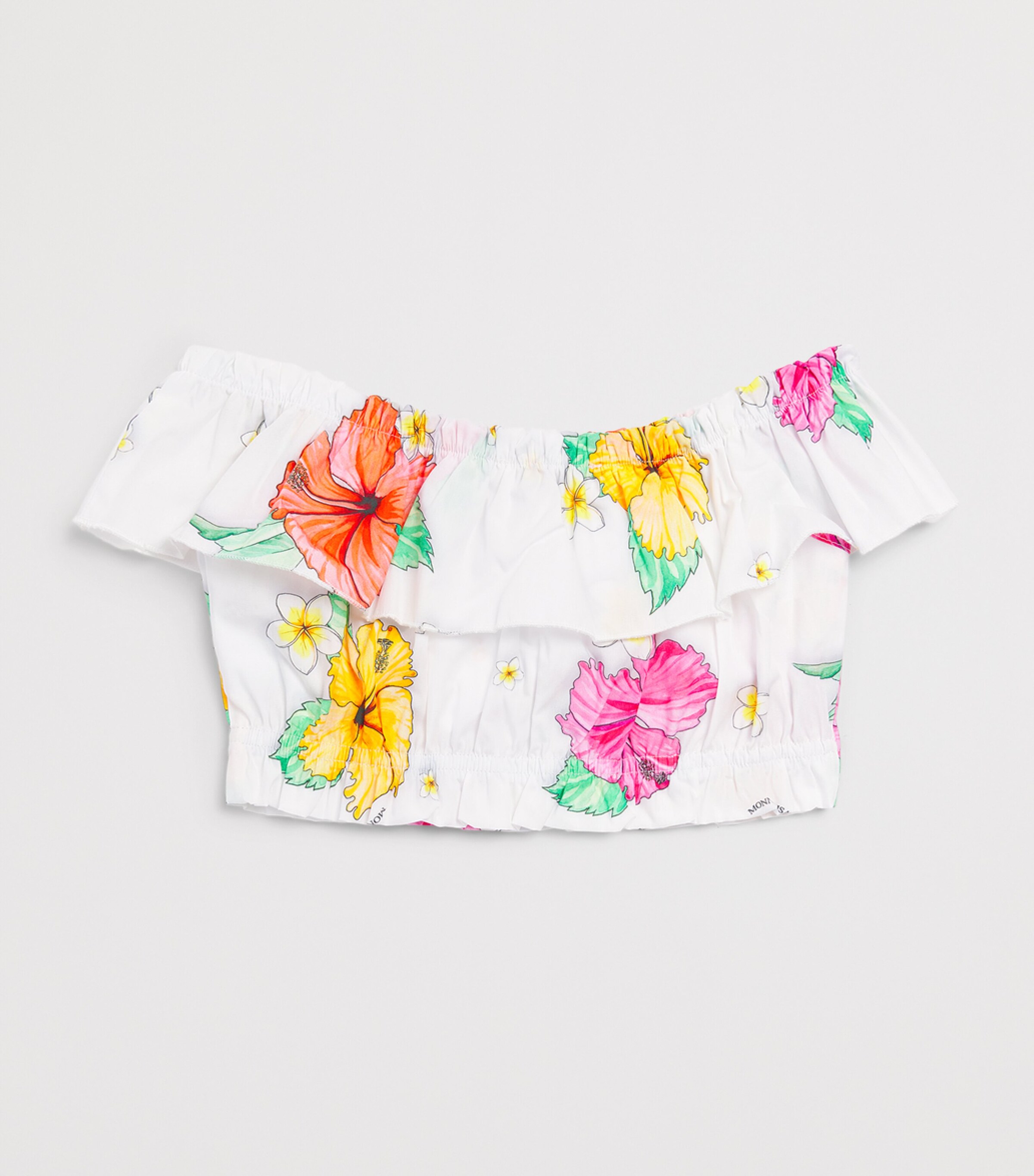 Monnalisa Cotton Poplin Hibiscus Top (2-12 Years) Bianco Image 2