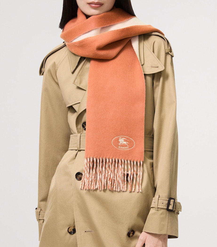 Burberry Cashmere Reversible Knight Scarf Clay Pink Image 2