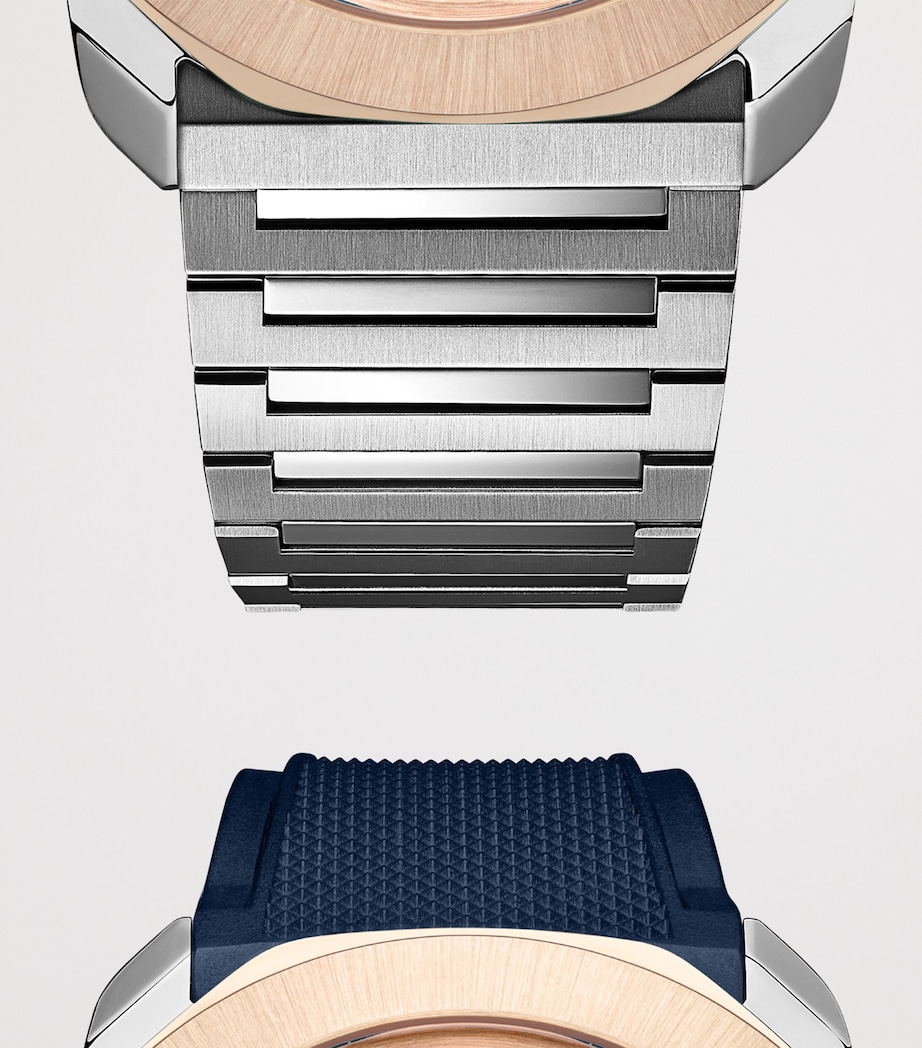 Stainless Steel and Rose Gold Octo Roma Watch 41mm BLUE Image 5