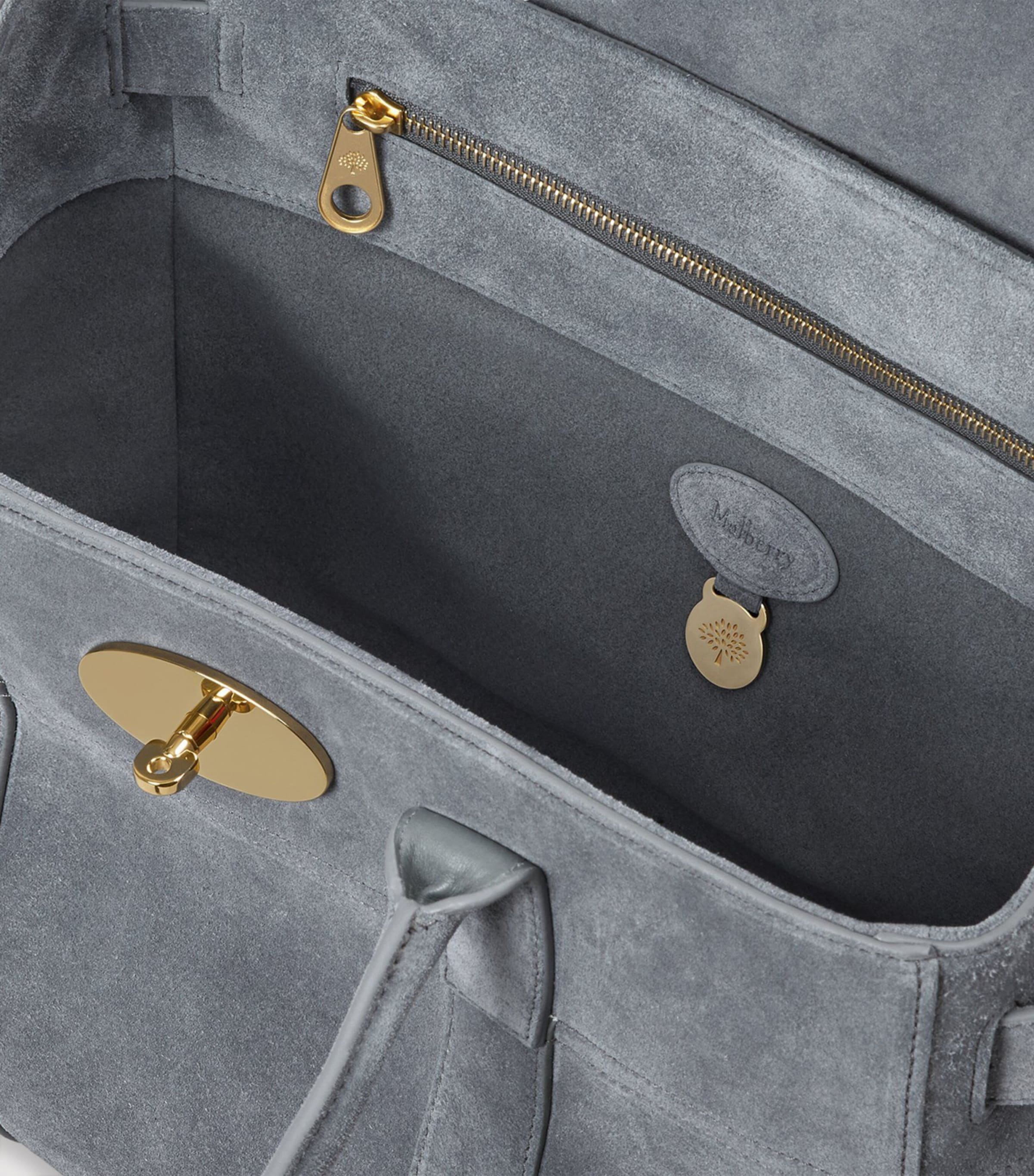 Mulberry Suede Bayswater Top-Handle Bag Foggy Grey Image 5